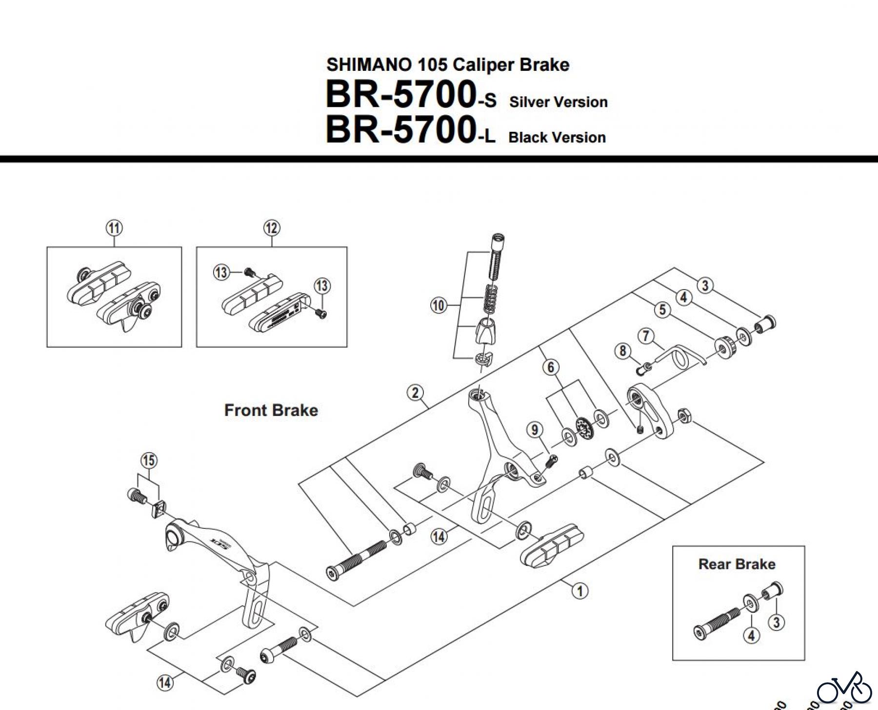  Shimano BR Brake - Bremse BR-5700 -3015A  SHIMANO 105 Caliper Brake