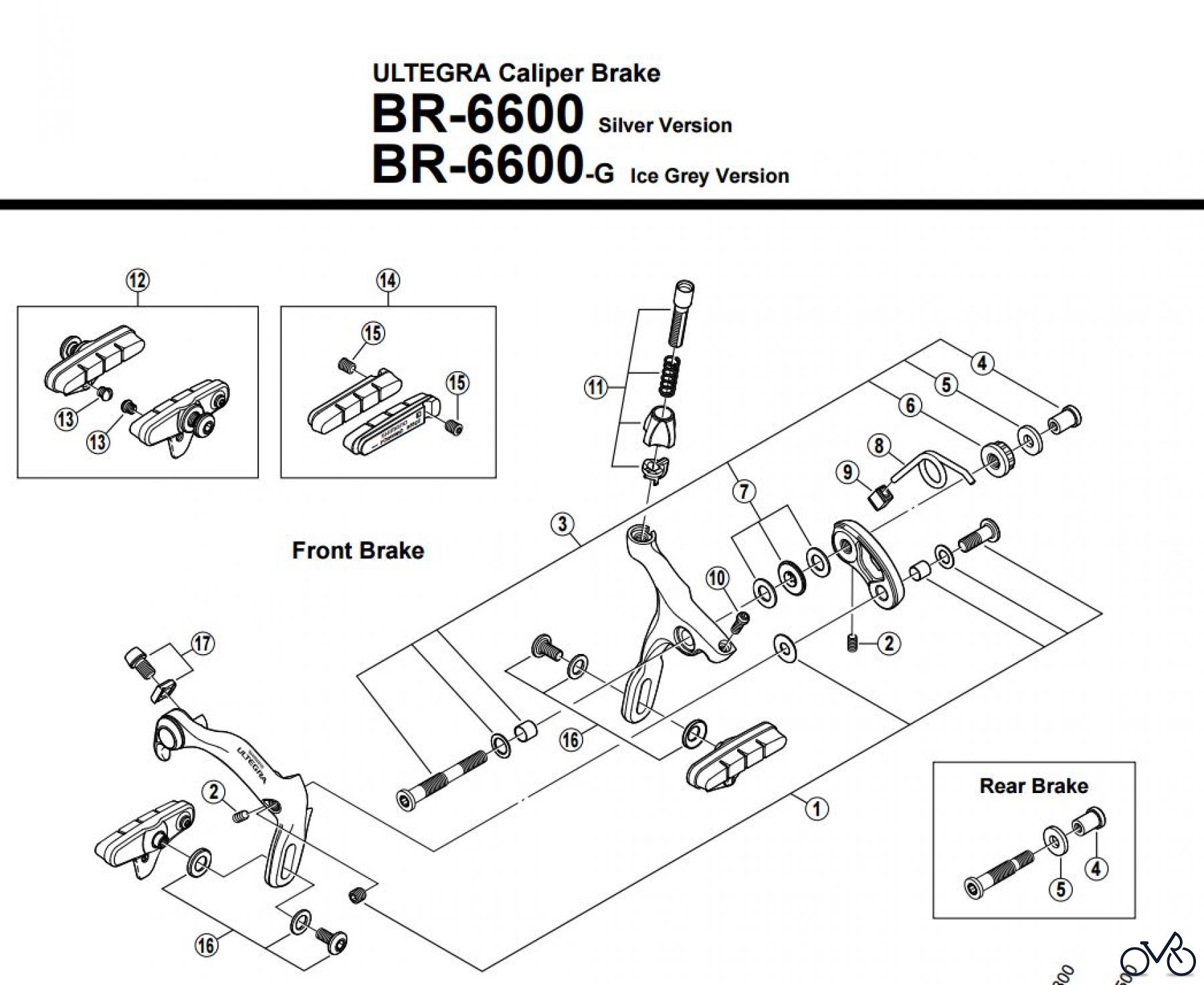 Shimano BR Brake - Bremse BR-6600 ULTEGRA Caliper Brak