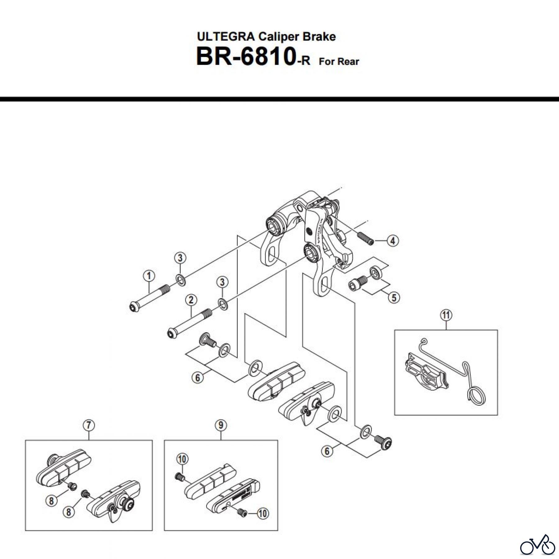  Shimano BR Brake - Bremse BR-6810-R -3601 ULTEGRA Caliper Brake