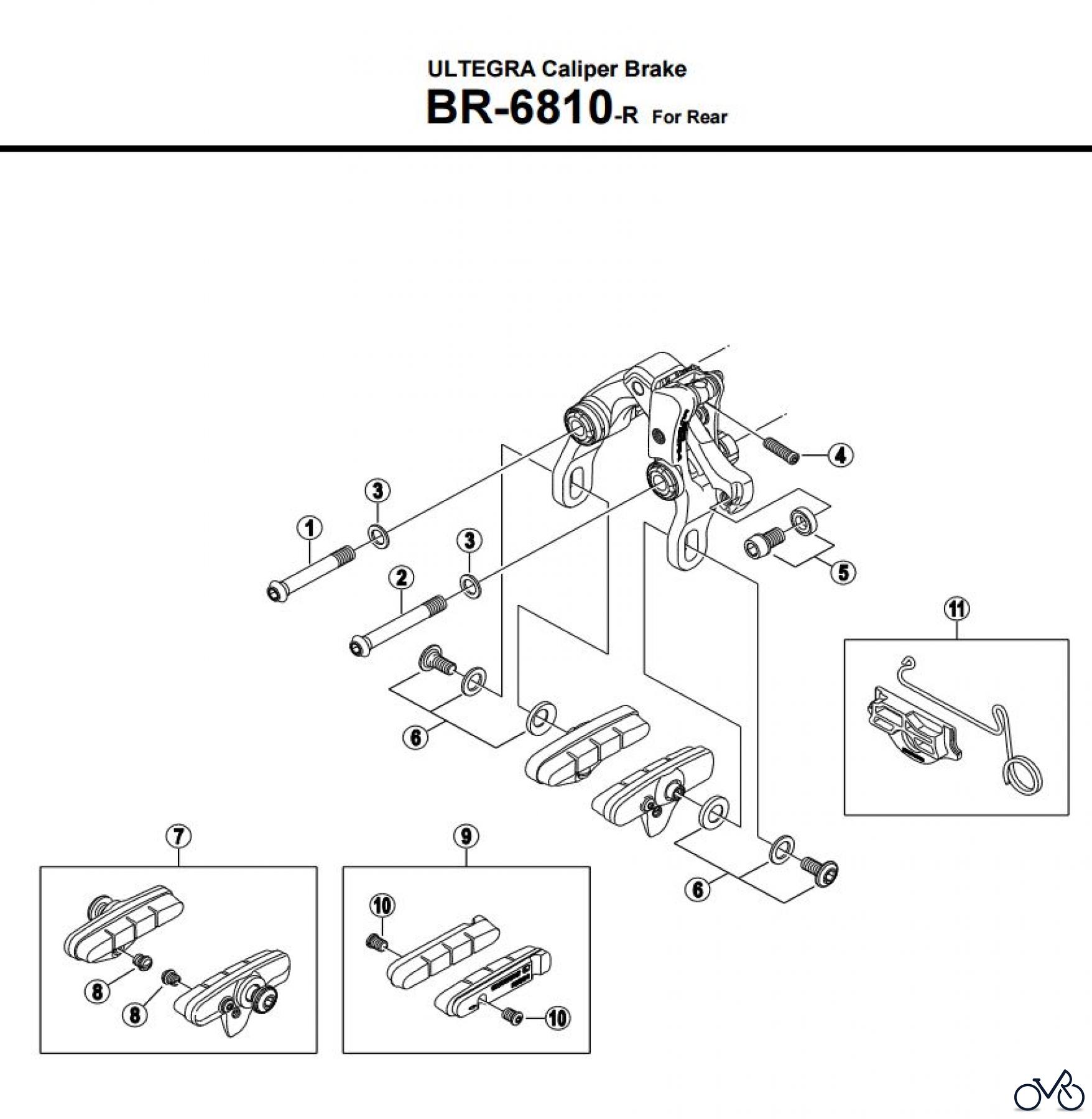  Shimano BR Brake - Bremse BR-6810-R -3601A ULTEGRA Caliper Brake