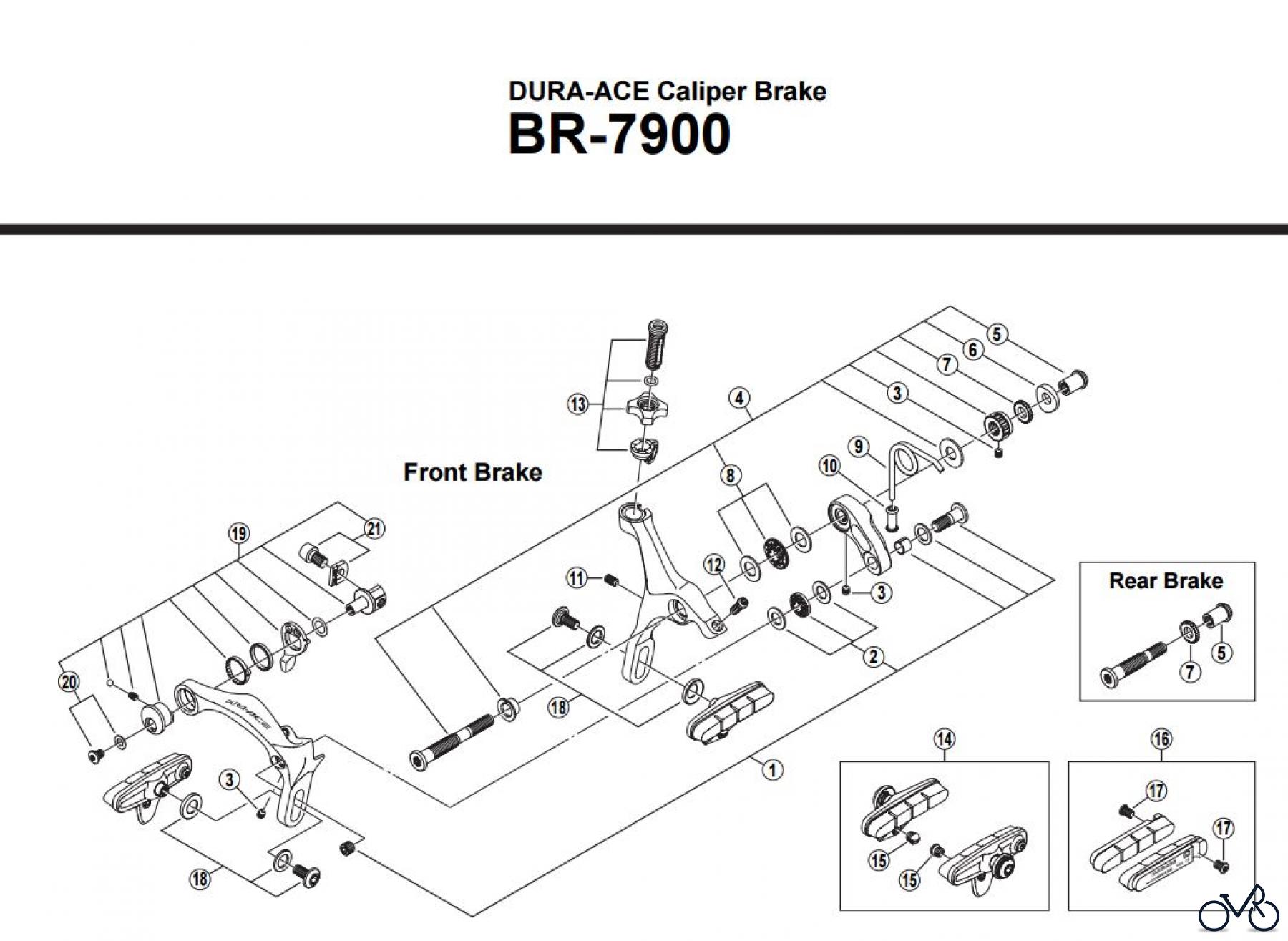  Shimano BR Brake - Bremse BR-7900 -2868 DURA-ACE Caliper Brake