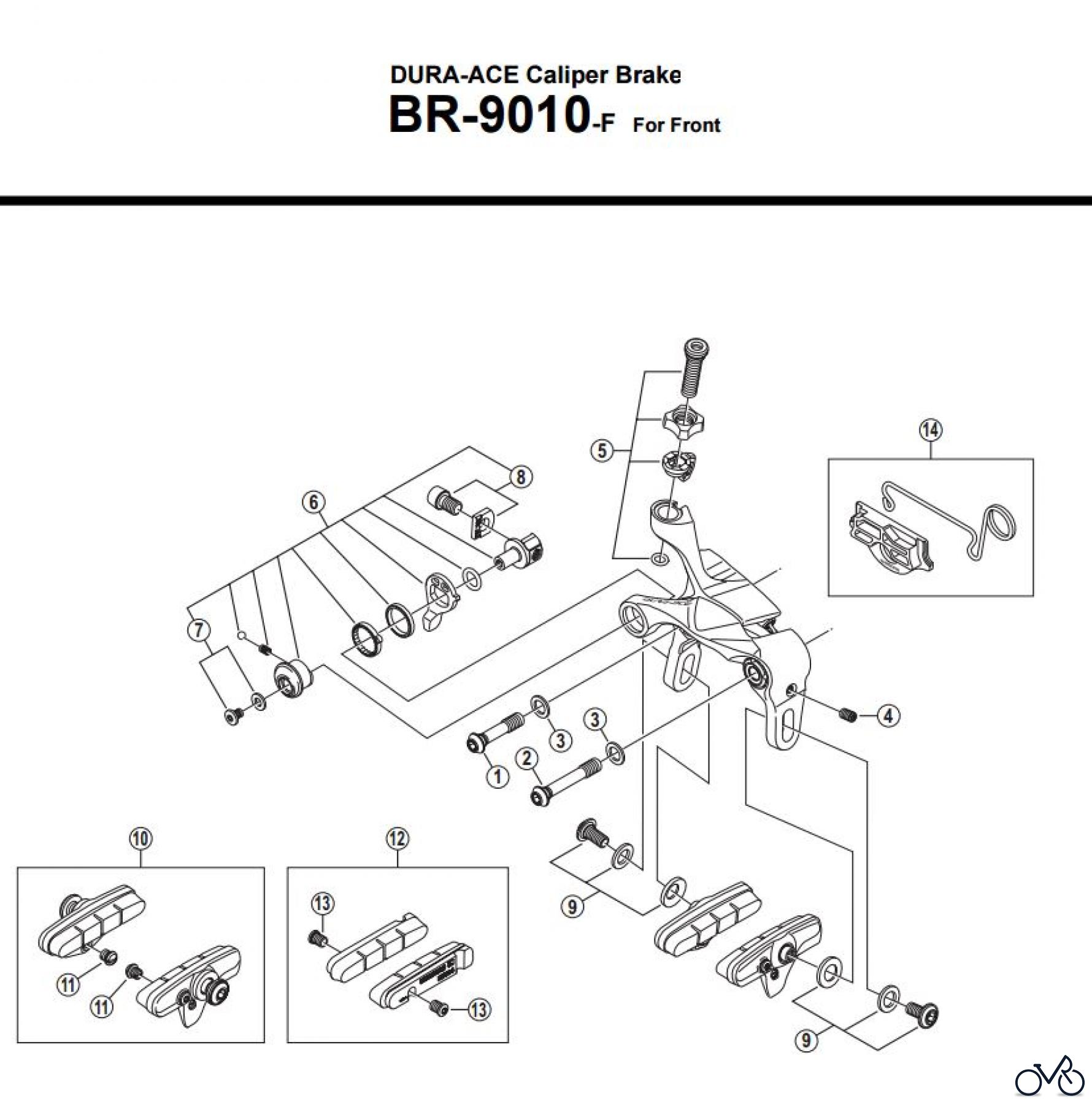  Shimano BR Brake - Bremse BR-9010-F -3461 DURA-ACE Caliper Brake For Front