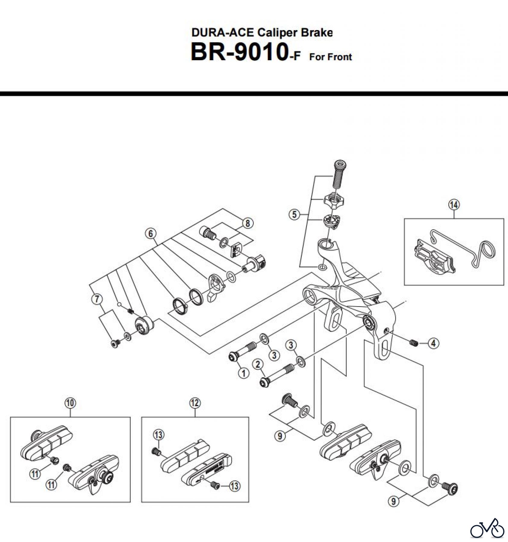  Shimano BR Brake - Bremse BR-9010-F -3461A DURA-ACE Caliper Brake For Front