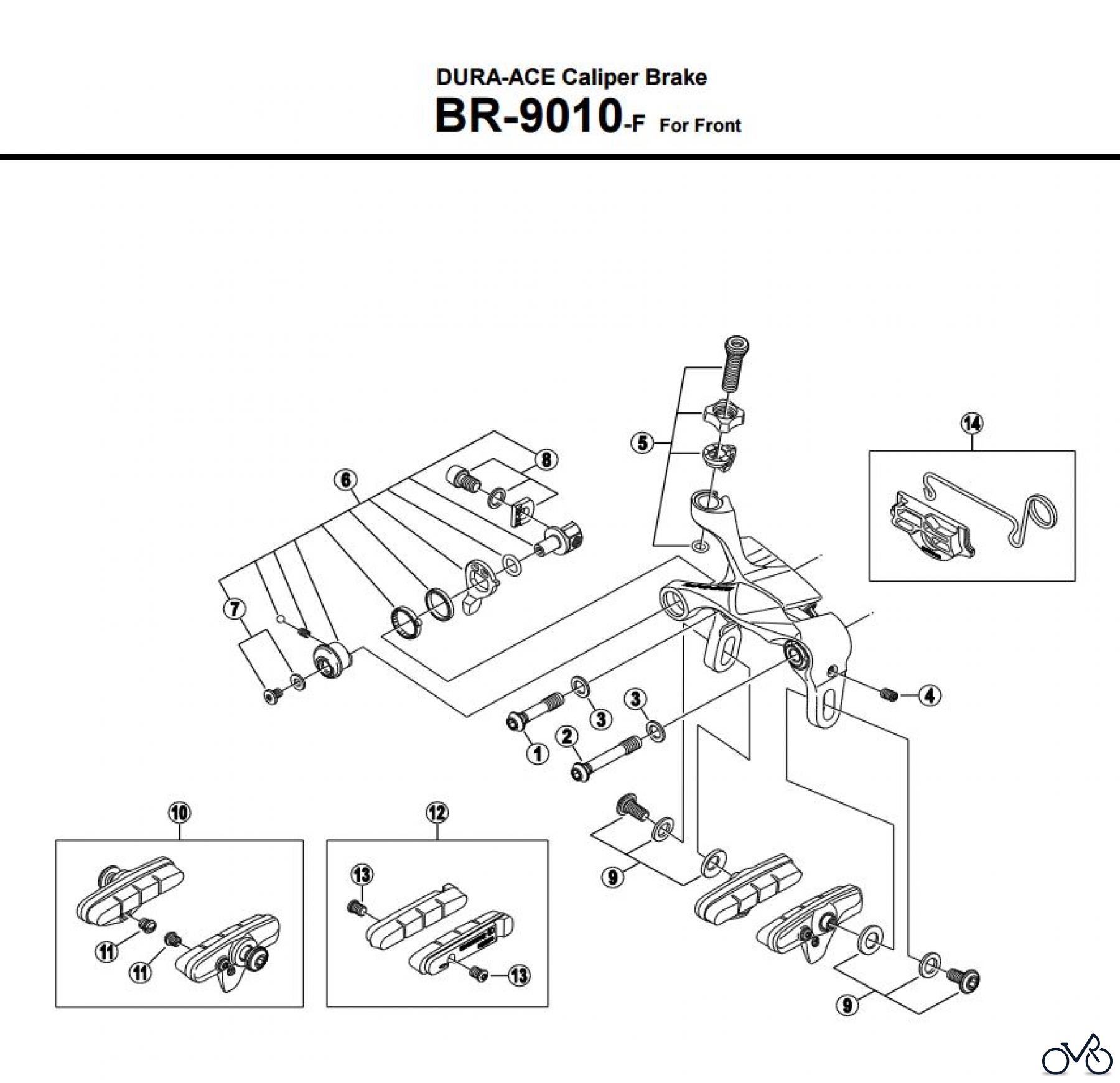  Shimano BR Brake - Bremse BR-9010-F -3461B DURA-ACE Caliper Brake For Front