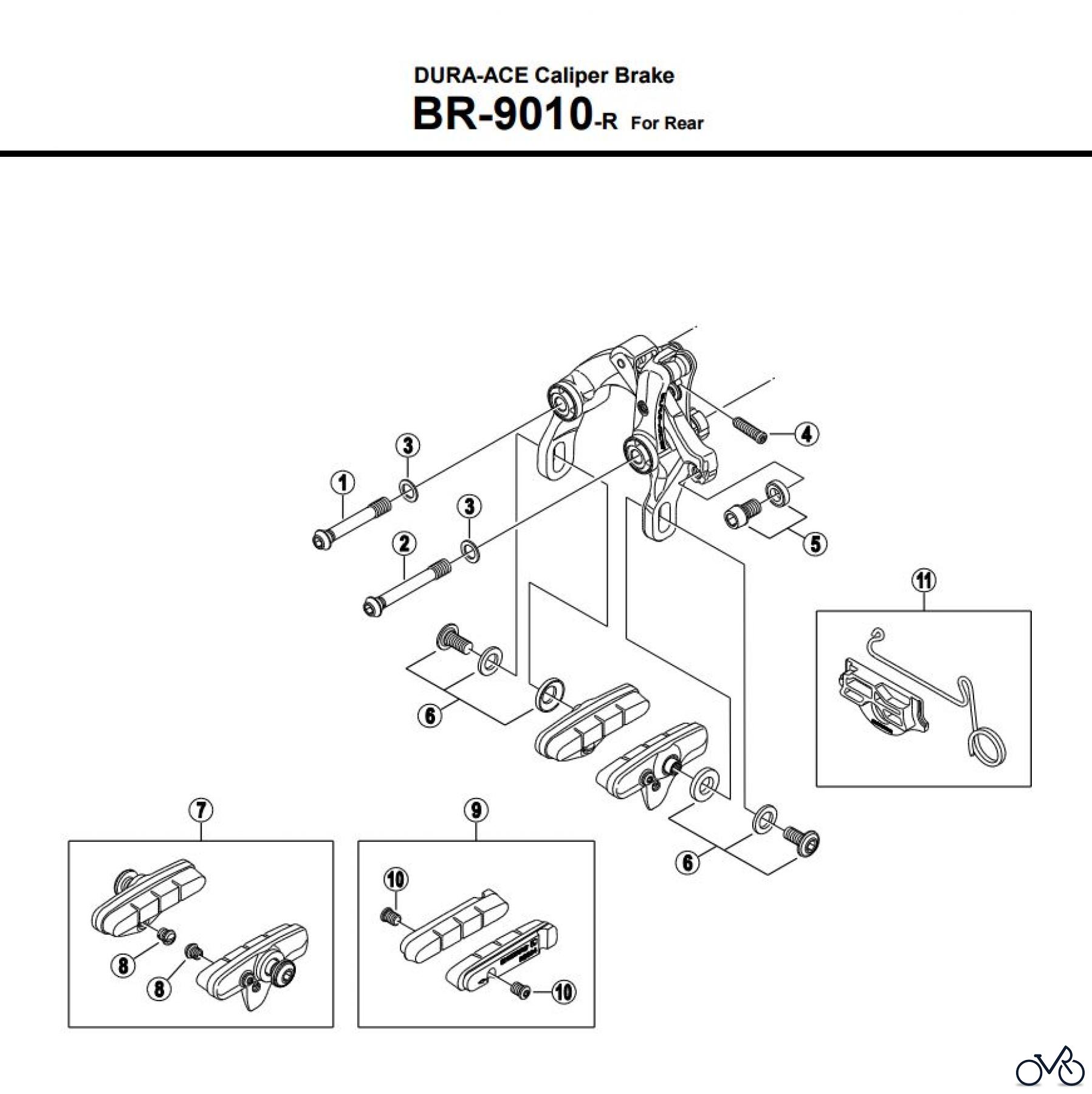  Shimano BR Brake - Bremse BR-9010-R -3462A DURA-ACE Caliper Brake For Rear