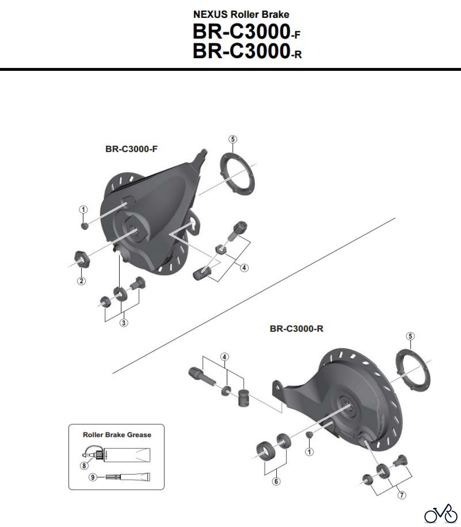  Shimano BR Brake - Bremse BR-C3000-F_R -3751A NEXUS Roller Brak