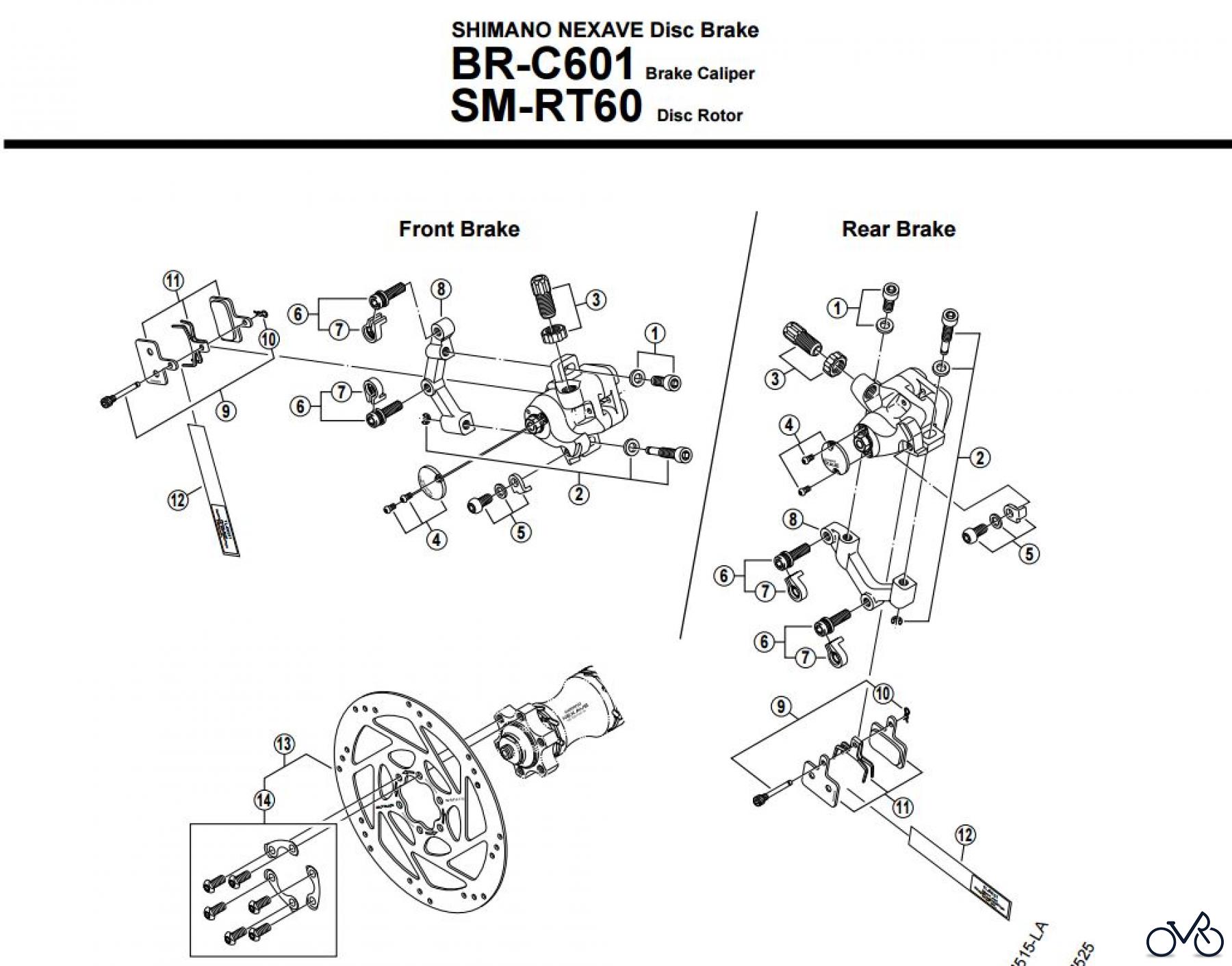  Shimano BR Brake - Bremse BR-C601 -2078A SHIMANO NEXAVE Disc Brake