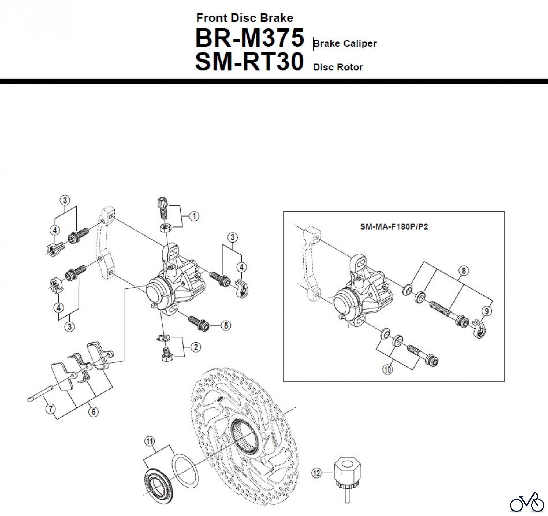  Shimano BR Brake - Bremse BR-M375 -F -3229