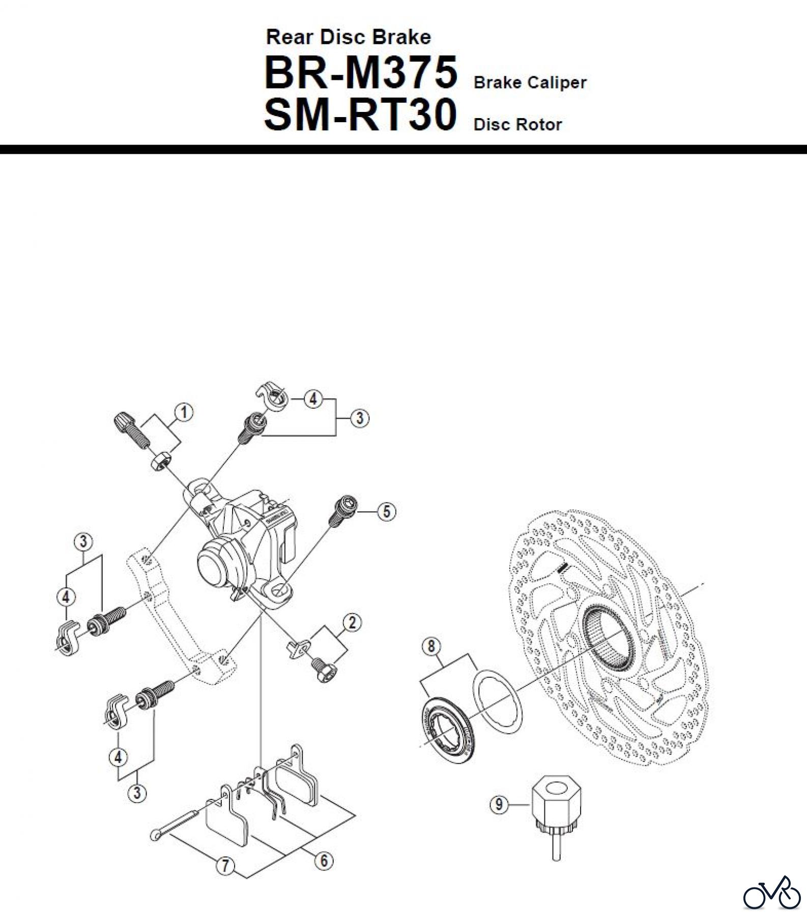  Shimano BR Brake - Bremse BR-M375 -R -3230 Rear Disc Brake