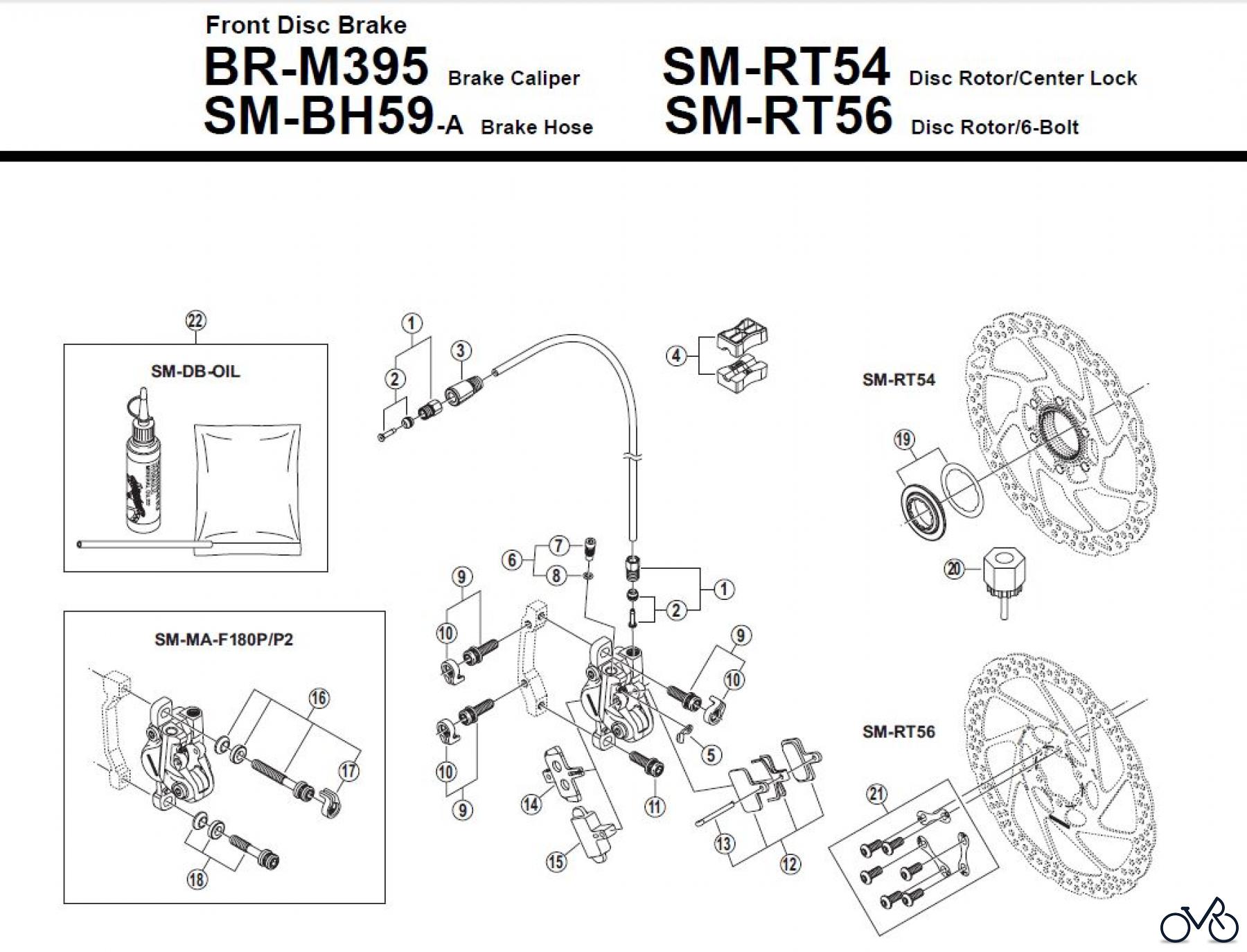  Shimano BR Brake - Bremse BR-M395 -F- 3356 Front Disc Brake