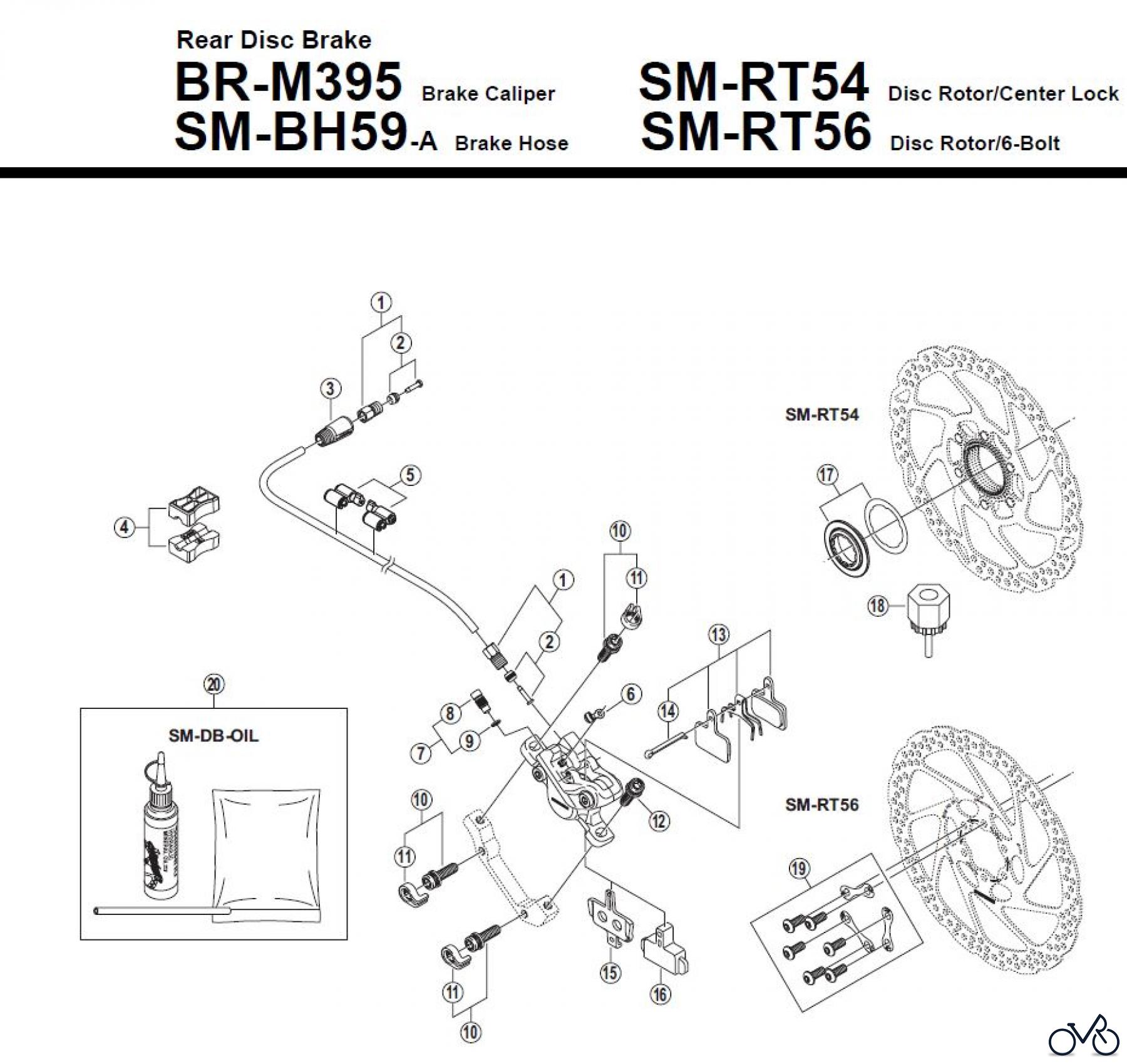  Shimano BR Brake - Bremse BR-M395-R-3268 Rear Disc Brake