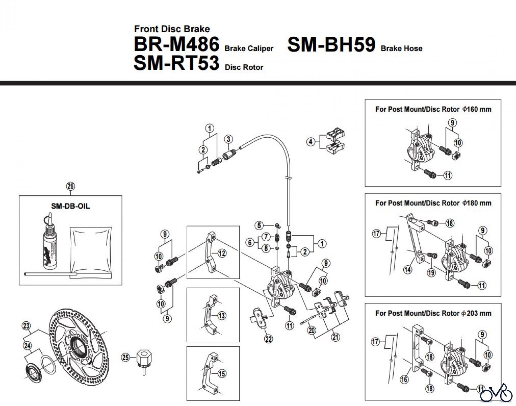  Shimano BR Brake - Bremse BR-M486-F-2883 Front Disc Brake