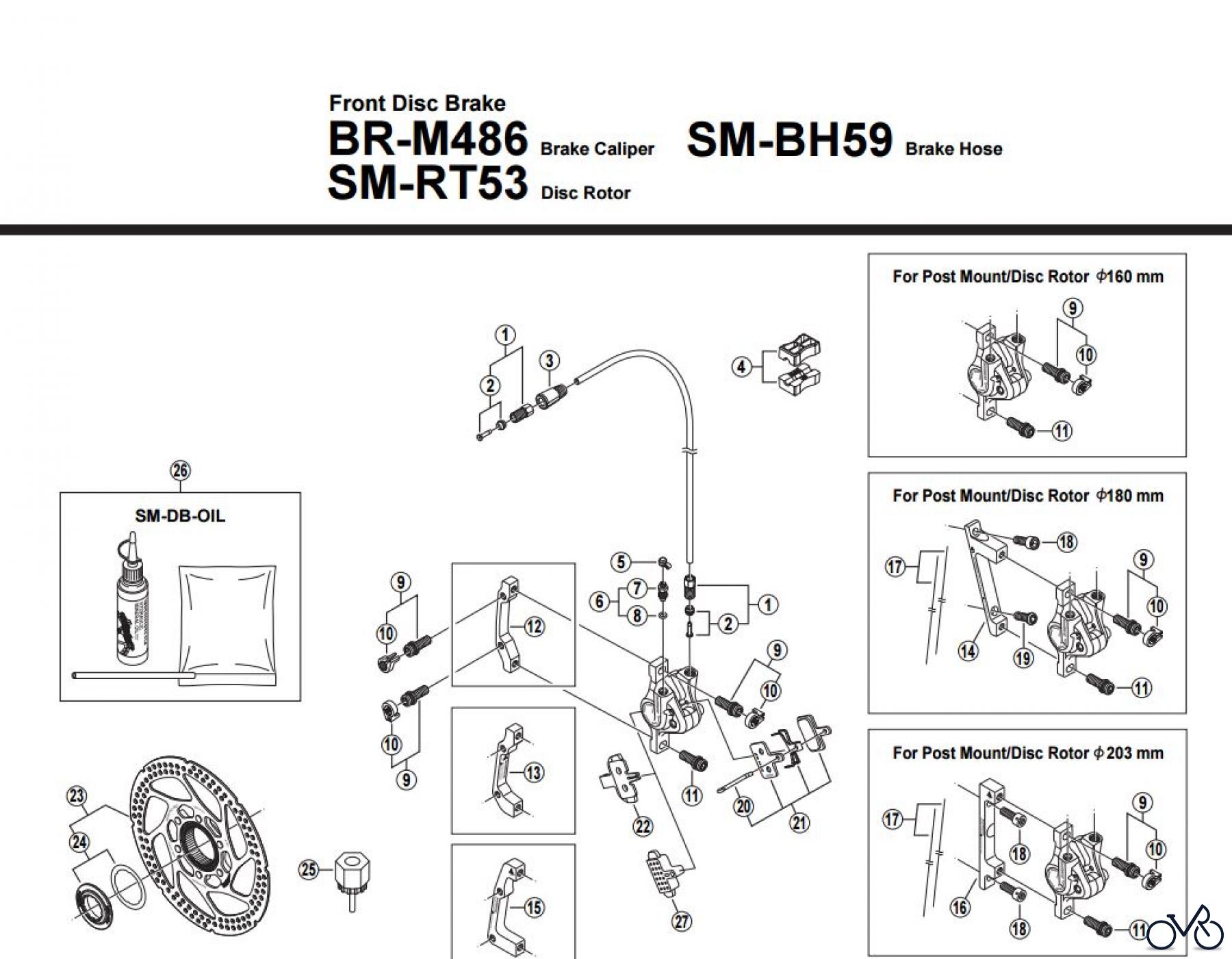  Shimano BR Brake - Bremse BR-M486-F-2883A Front Disc Brake