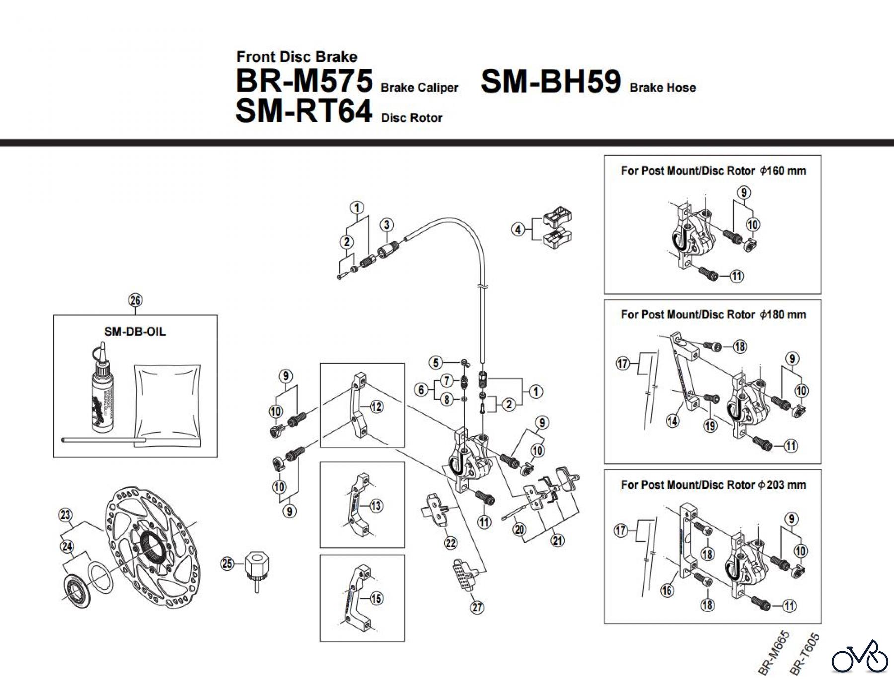  Shimano BR Brake - Bremse BR-M575-F, 2867B Front Disc Brake 