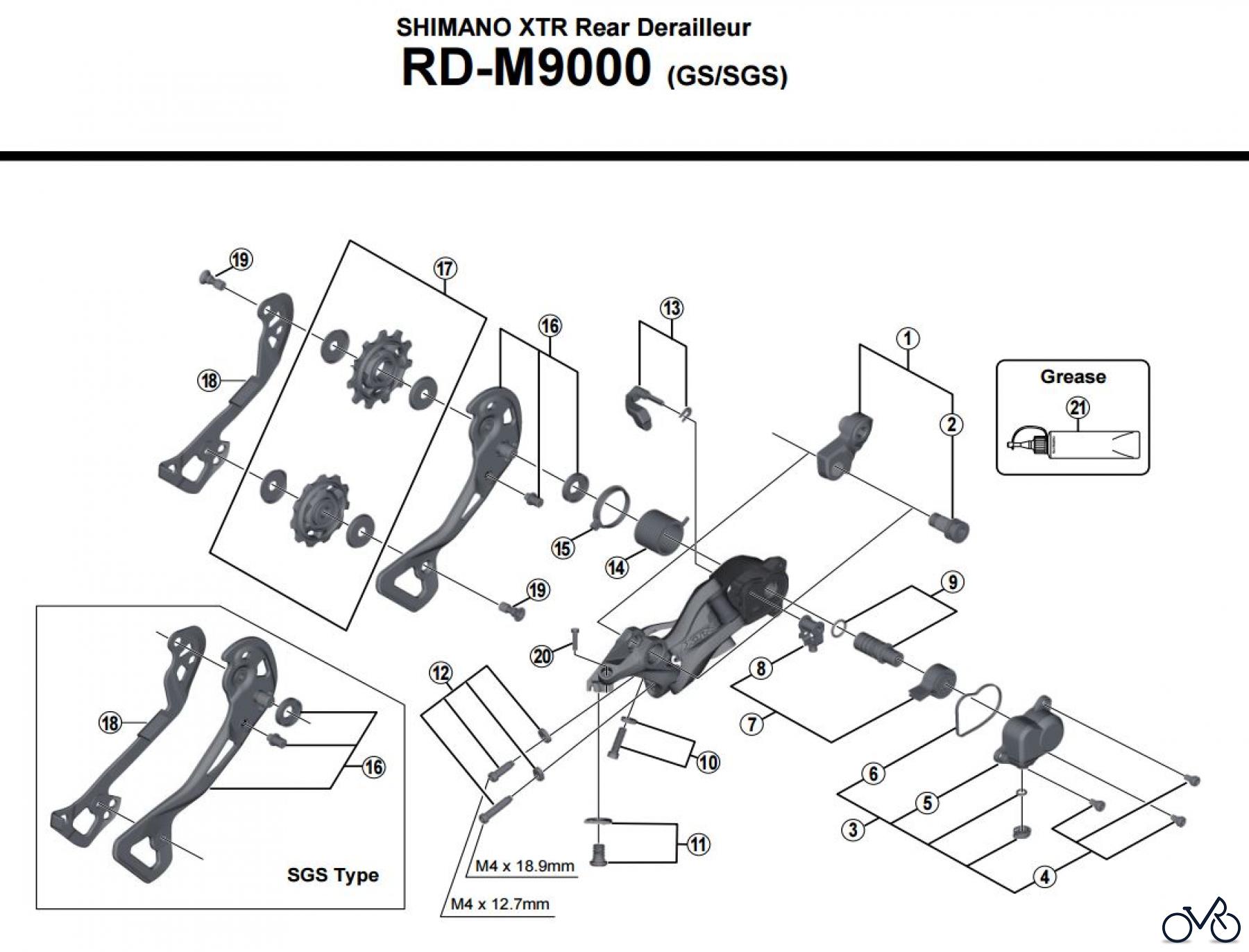  Shimano RD Rear Derailleur - Schaltwerk RD-M9000 - 3787A Shimano XTR