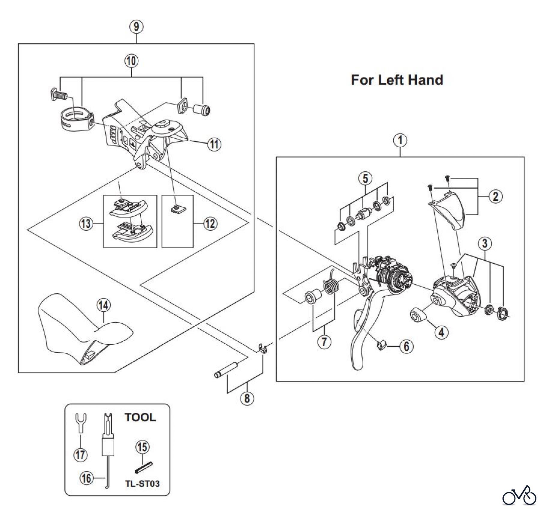 Shimano ST Rapidfire- Schaltbremshebel ST-R353 Dual Control Lever