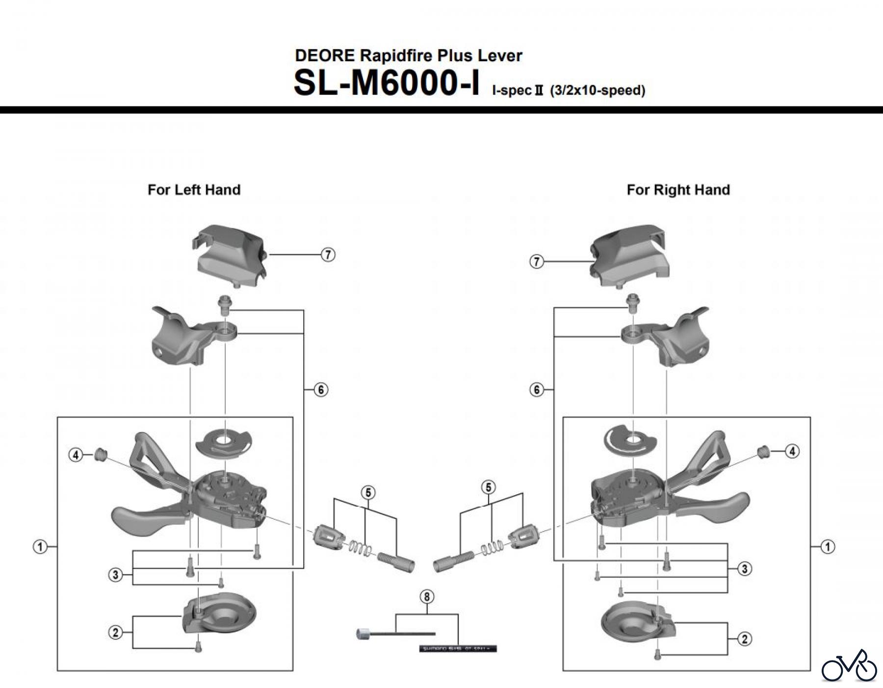  Shimano SL Shift Lever - Schalthebel SL-M6000-I I-4190 DEORE Rapidfire Plus Lever