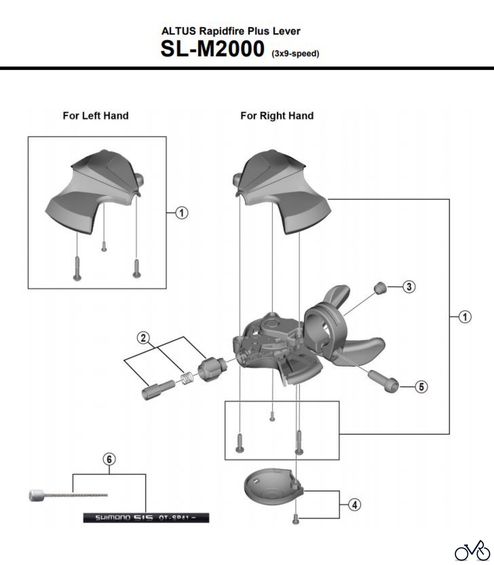  Shimano SL Shift Lever - Schalthebel SL-M2000  ALTUS Rapidfire Plus Lever