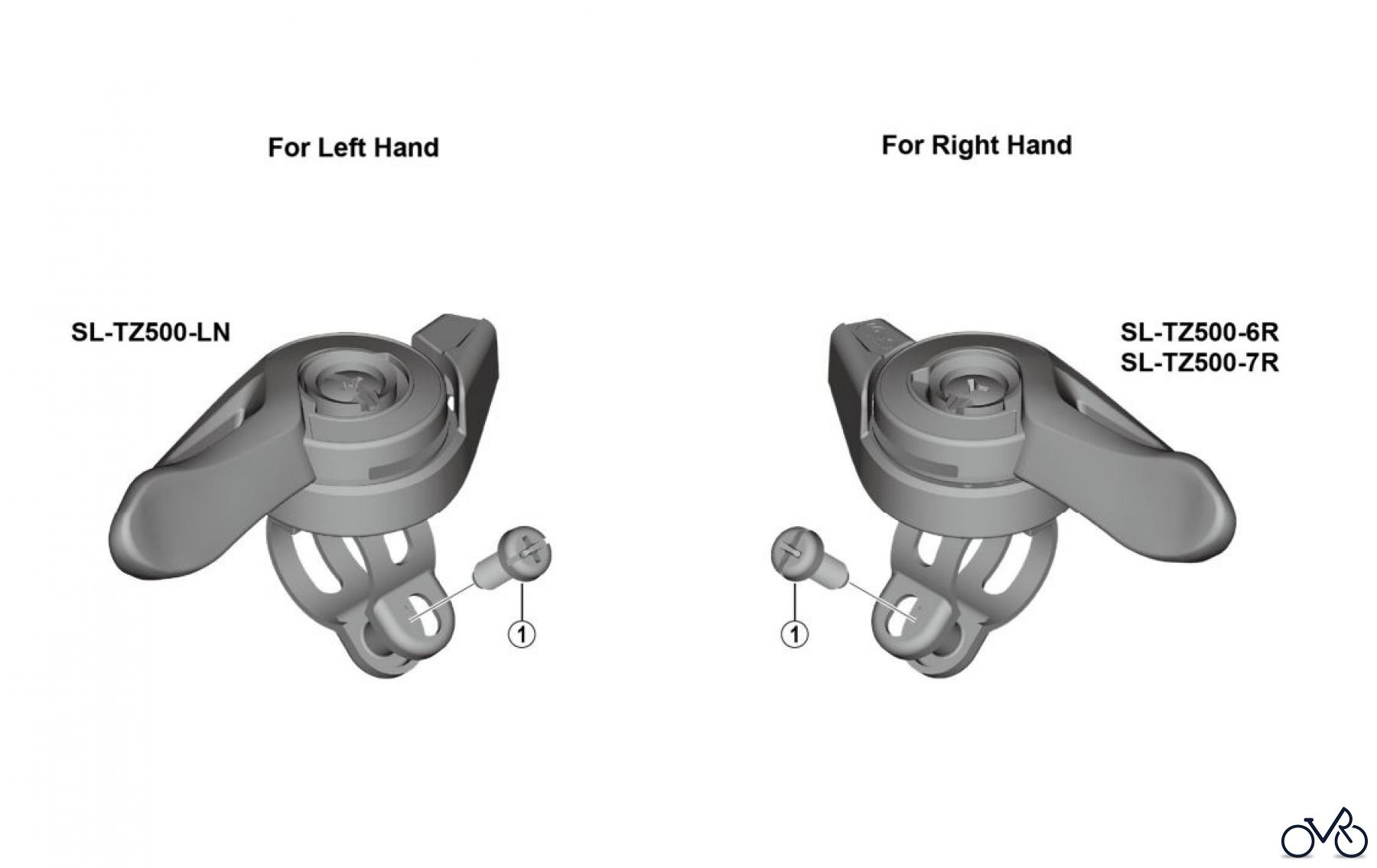  Shimano SL Shift Lever - Schalthebel SL-TZ500 Tourney TZ Shifting Lever (3x6/7-speed)