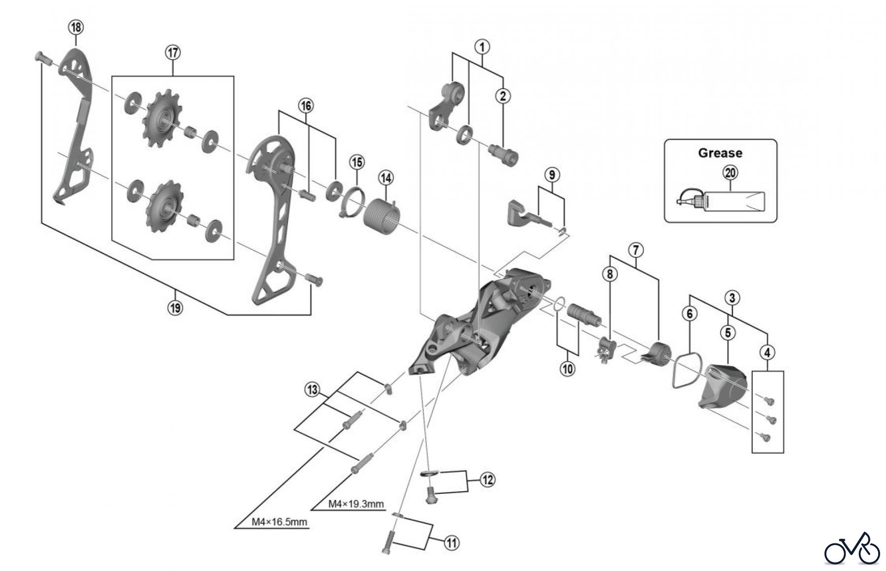Shimano RD Rear Derailleur - Schaltwerk RD-M6000-GS (-4183A) DEORE Rear Derailleur (10-speed)