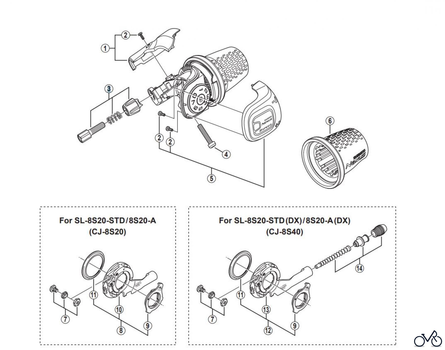  Shimano SL Shift Lever - Schalthebel SL-8S20-STD (-3279)