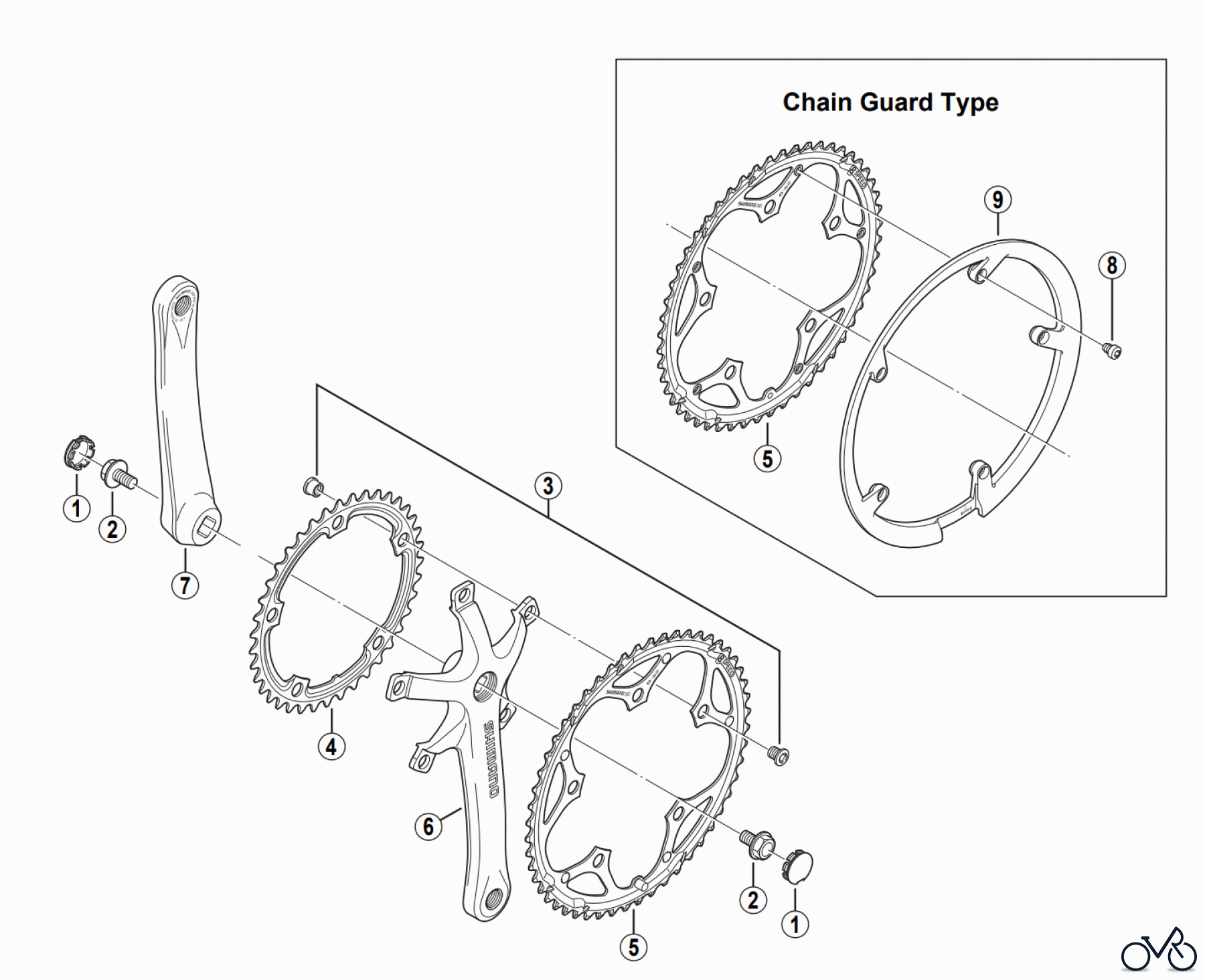  Shimano FC Front Chainwheel - Kurbelsatz, Vorderes Kettenblatt FC-2200 SHIMANO Front Chainwheel