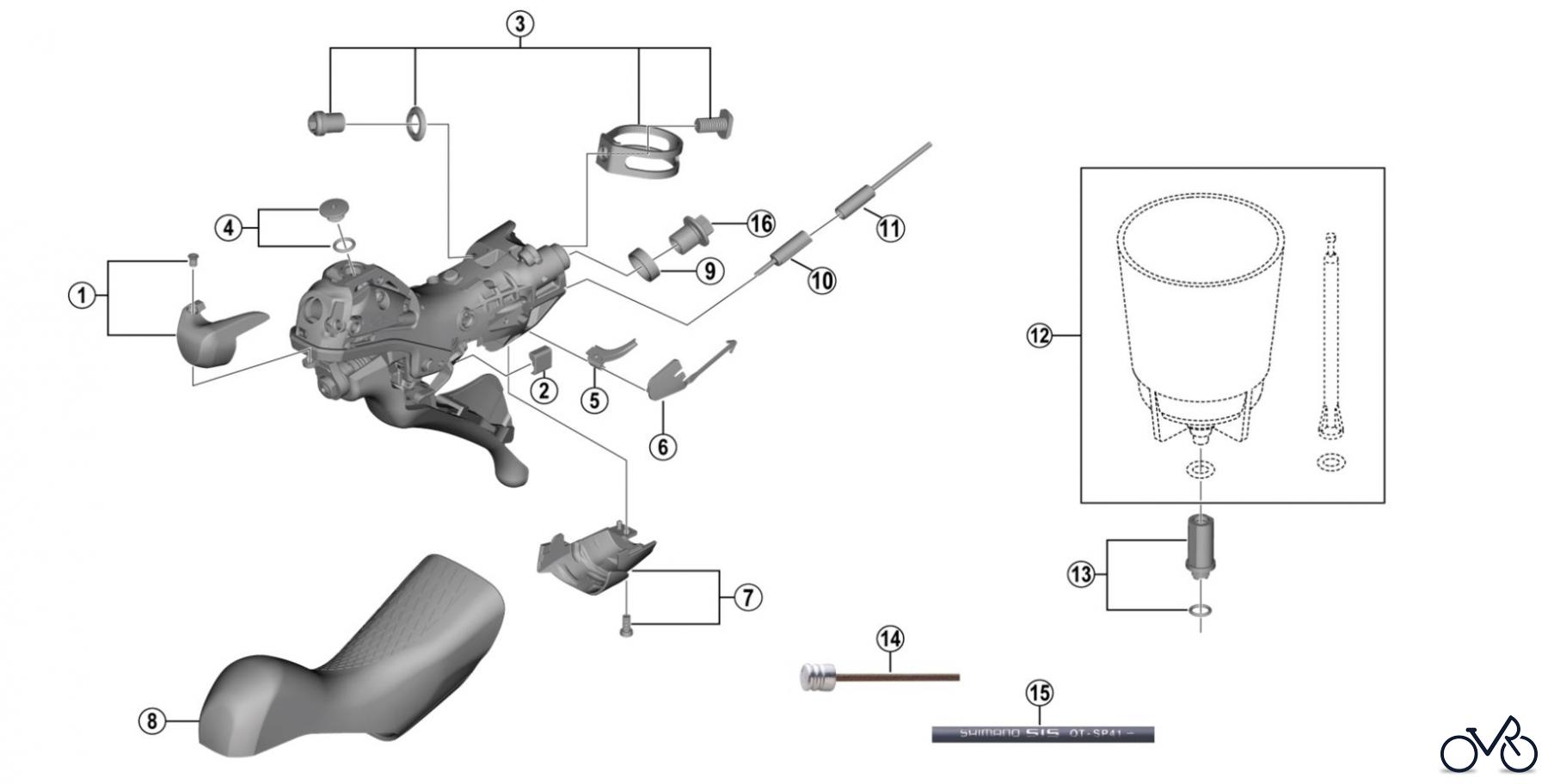 Shimano ST Rapidfire- Schaltbremshebel ST-R9120 DURA-ACE Dual Control Lever (For Disc Brake)