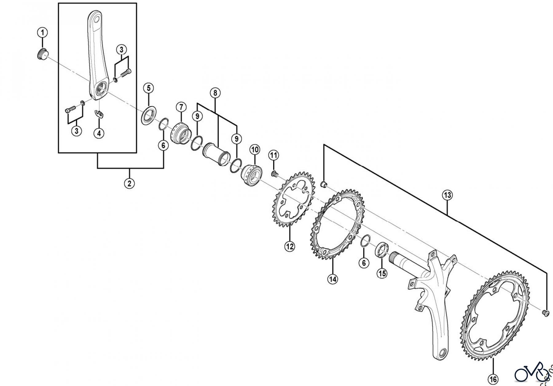  Shimano FC Front Chainwheel - Kurbelsatz, Vorderes Kettenblatt FC-5703 SHIMANO 105 Front Chainwhee