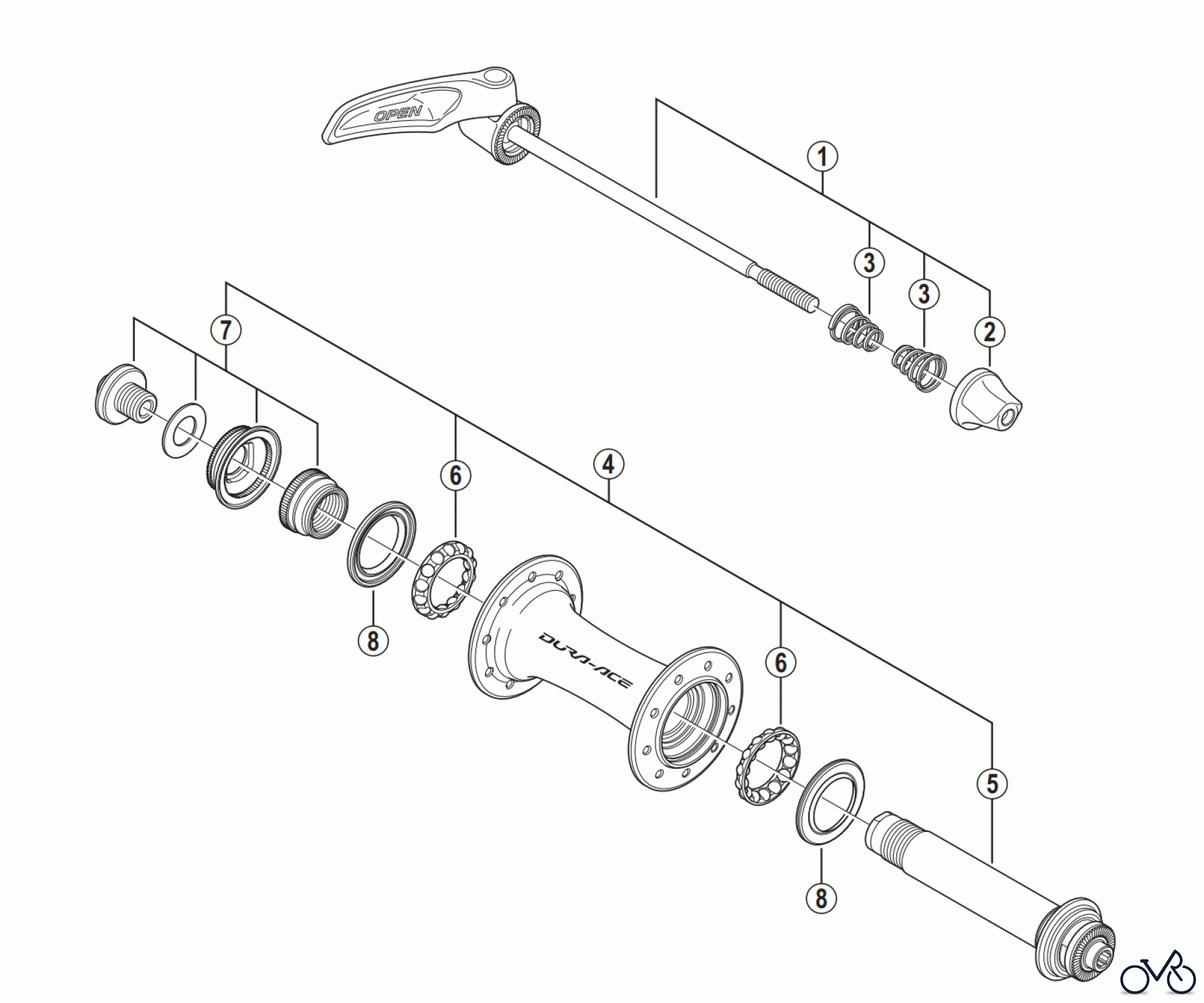  Shimano HB Hub - Vordere Nabe HB-9000 DURA-ACE Front Hub