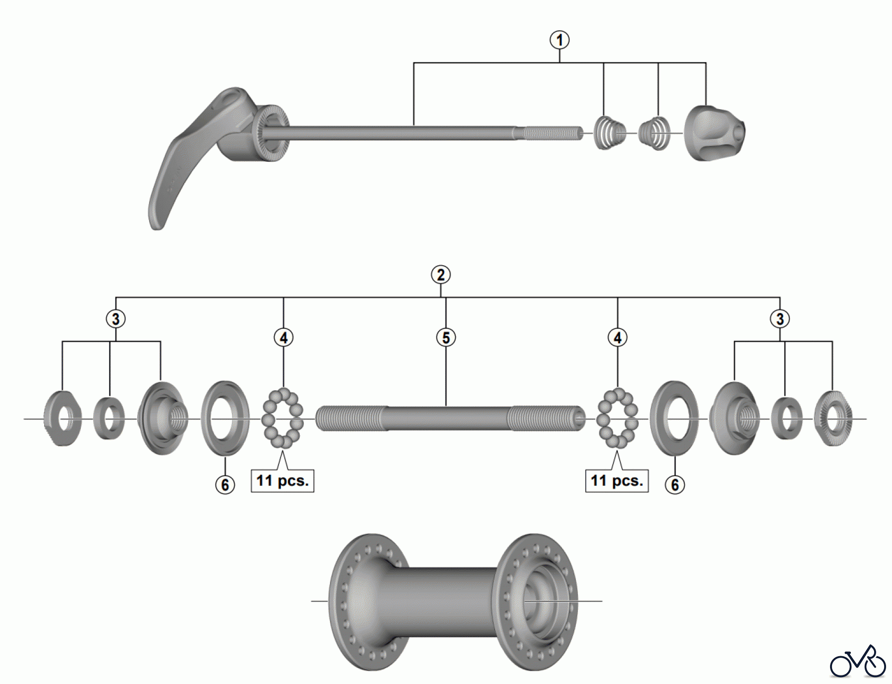 Shimano HB Hub - Vordere Nabe HB-RS300 Vorderradnabe