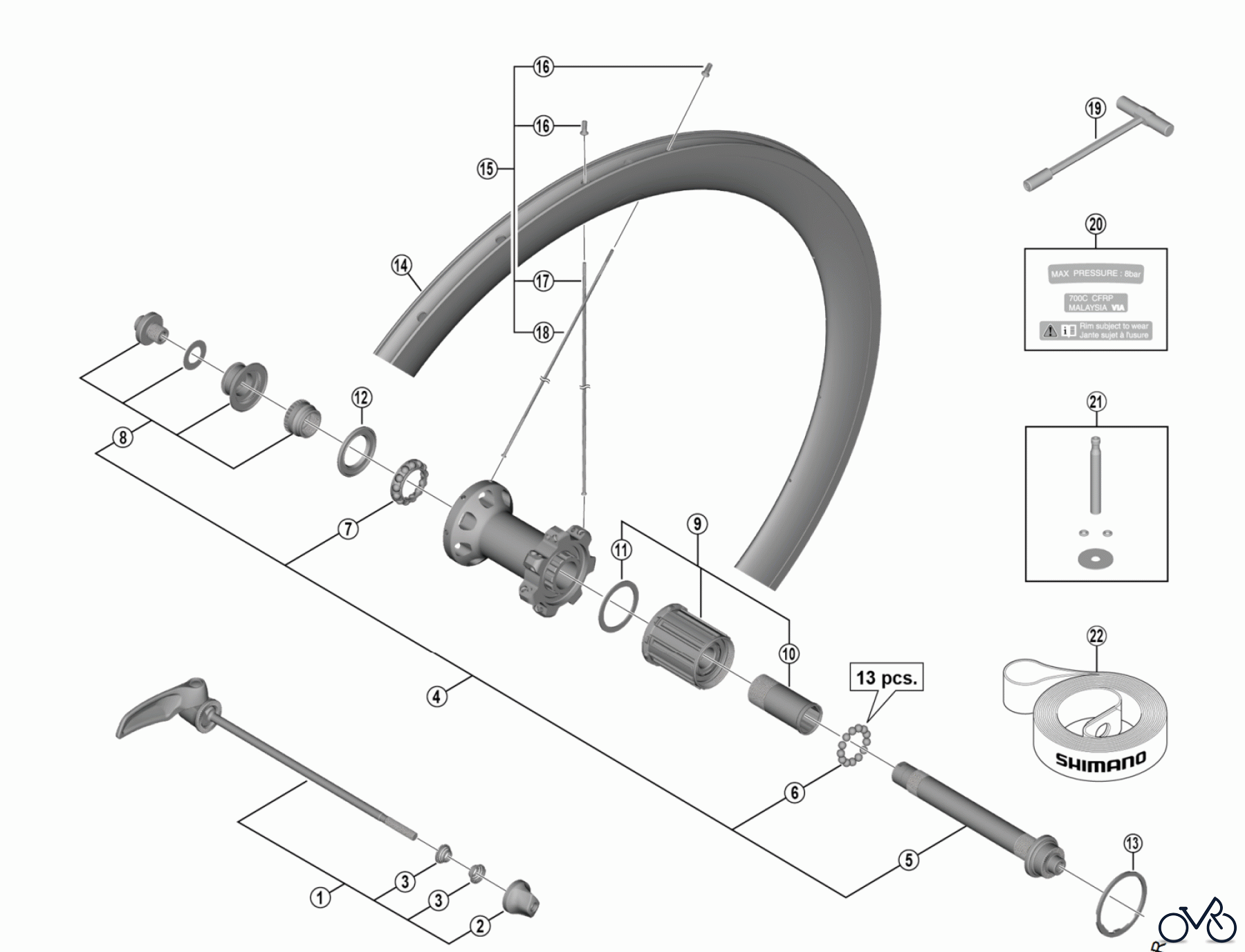 Shimano WH Wheels - Laufräder WH-R9100-C60-CL-R DURA-ACE Rear Wheel
