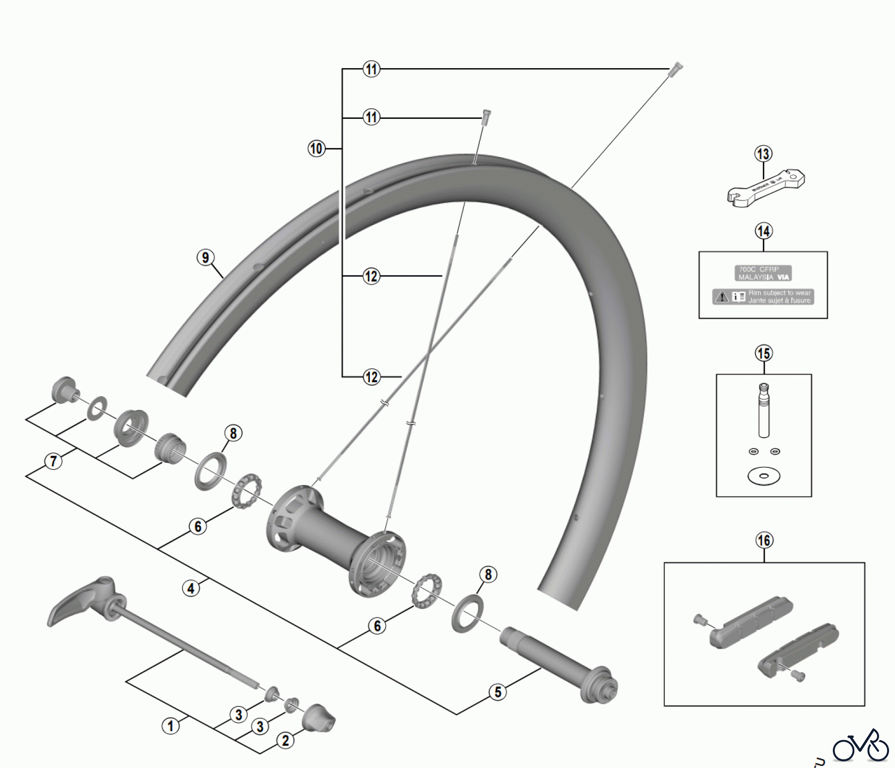 Shimano WH Wheels - Laufräder WH-R9100-C40-TU-F DURA-ACE Front Wheel