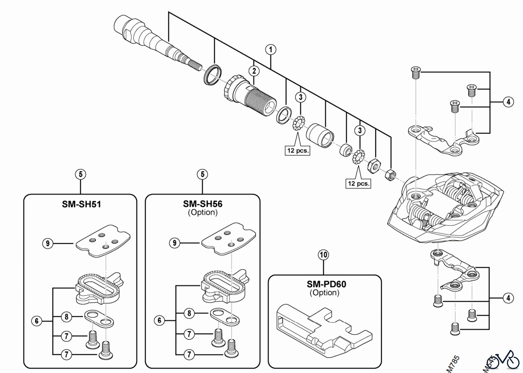  Shimano PD Pedal - Pedale PD-M530 SLX SPD Pedals