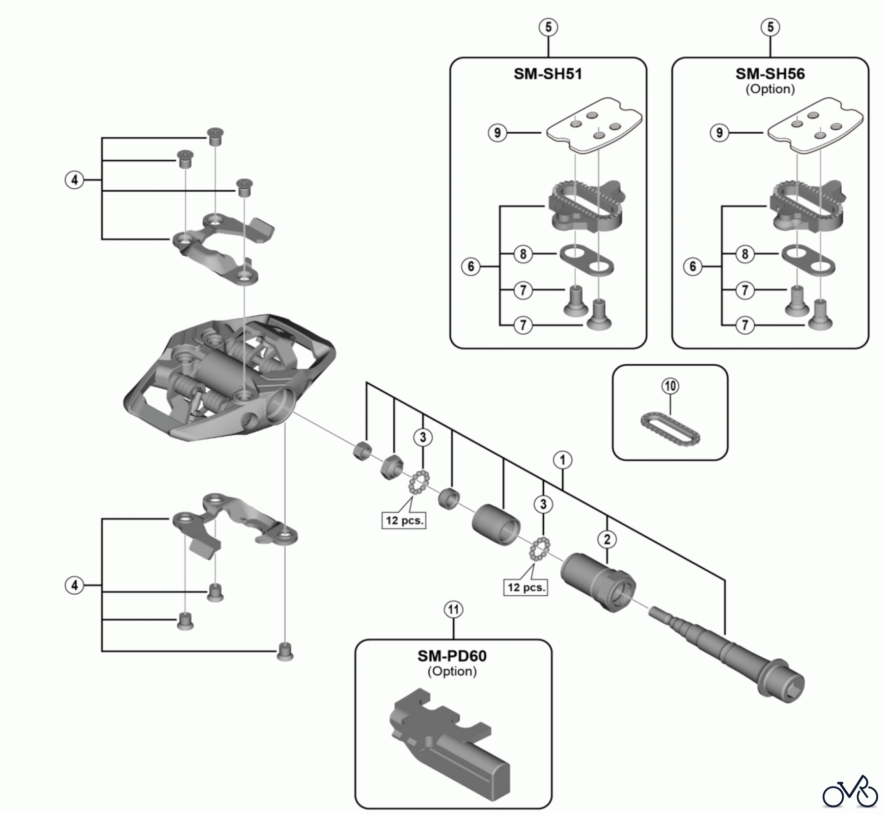  Shimano PD Pedal - Pedale PD-MX70 SPD Pedals