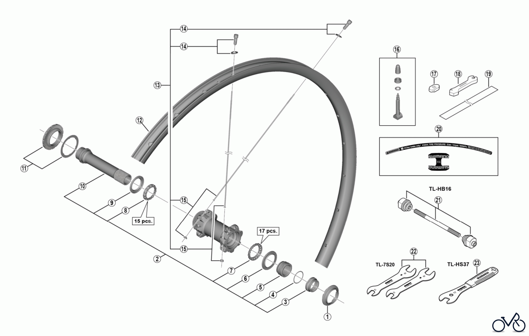 Shimano WH Wheels - Laufräder WH-M8000-TL-F15-B-29 DEORE XT Vorderrad