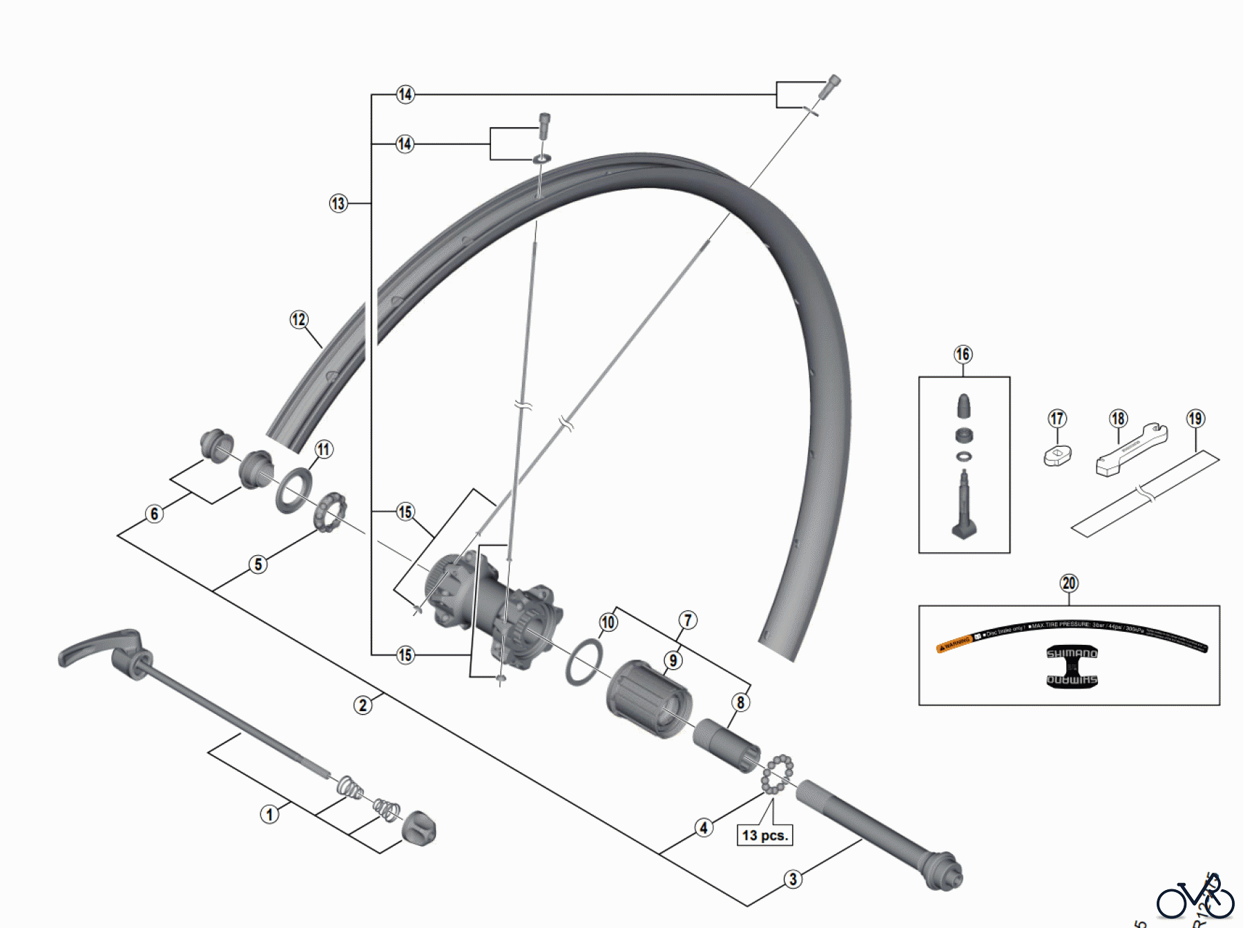Shimano WH Wheels - Laufräder WH-M8000-TL-R-275 DEORE XT Rear Wheel (8/9/10/MTB 11-speed)