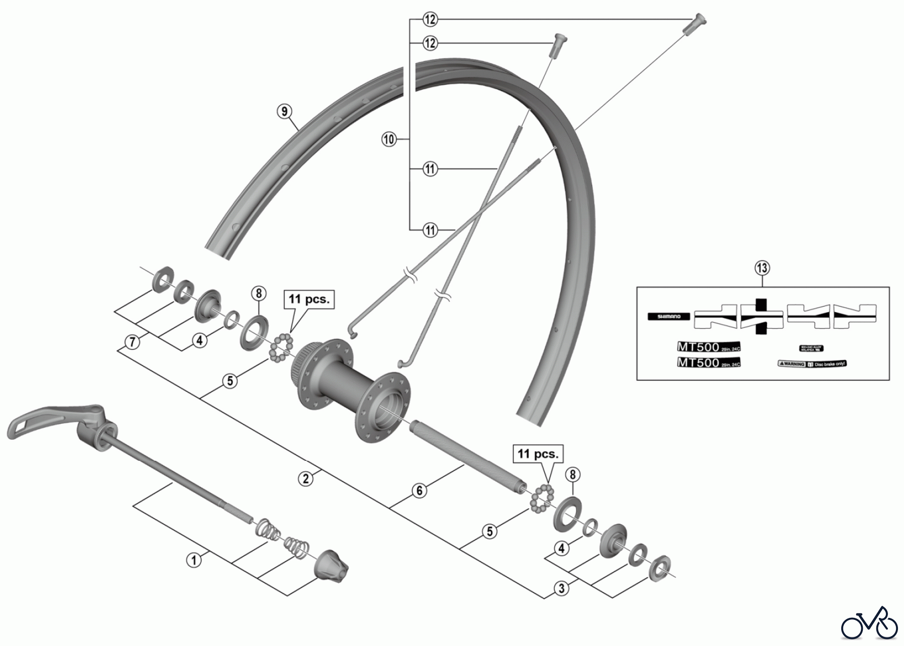Shimano WH Wheels - Laufräder WH-MT500-CL-F-29 Front Wheel