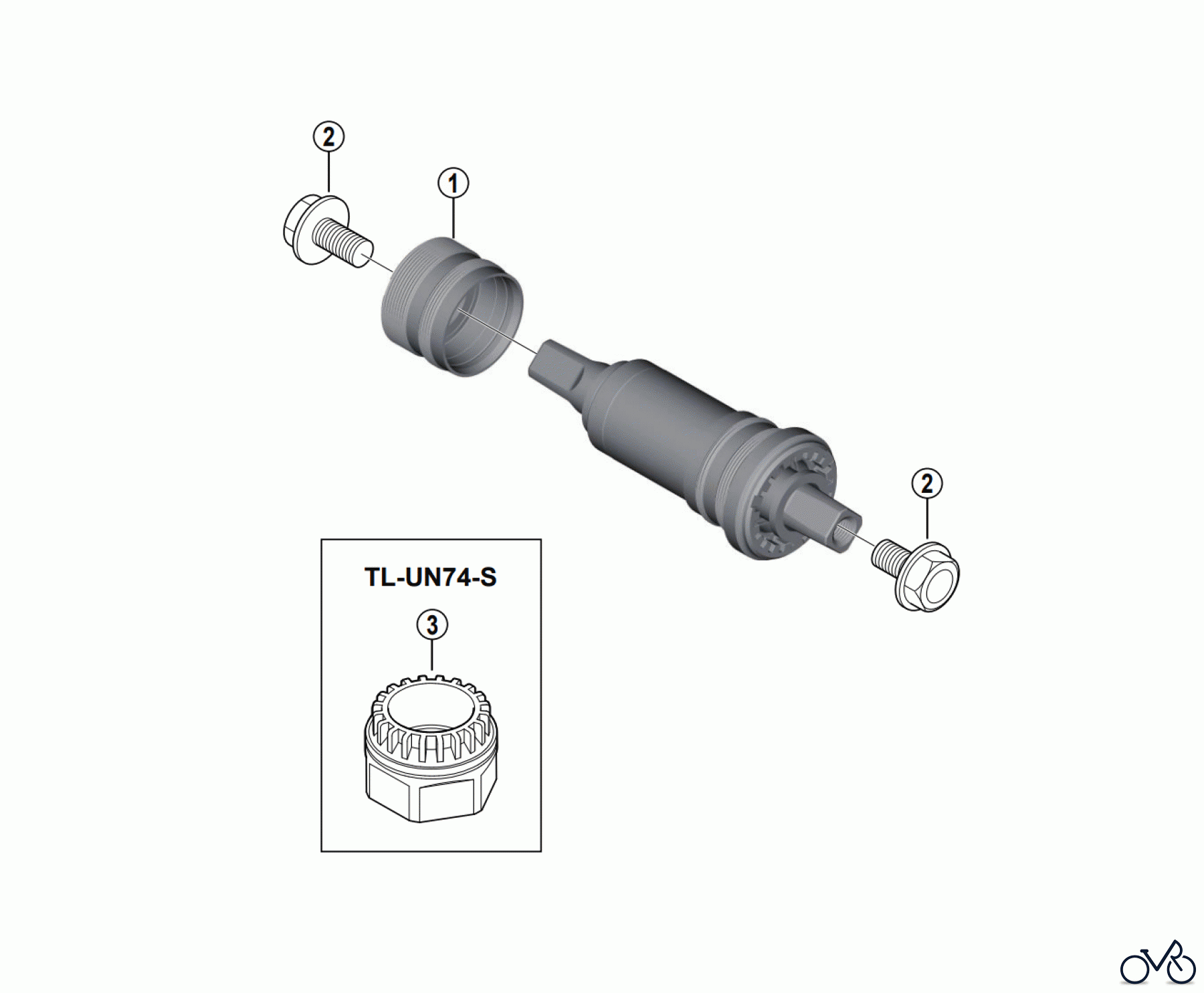  Shimano BB Bottom Bracket- Tretlager BB-UN100, BB-UN100-K  Bottom Bracket Assembly