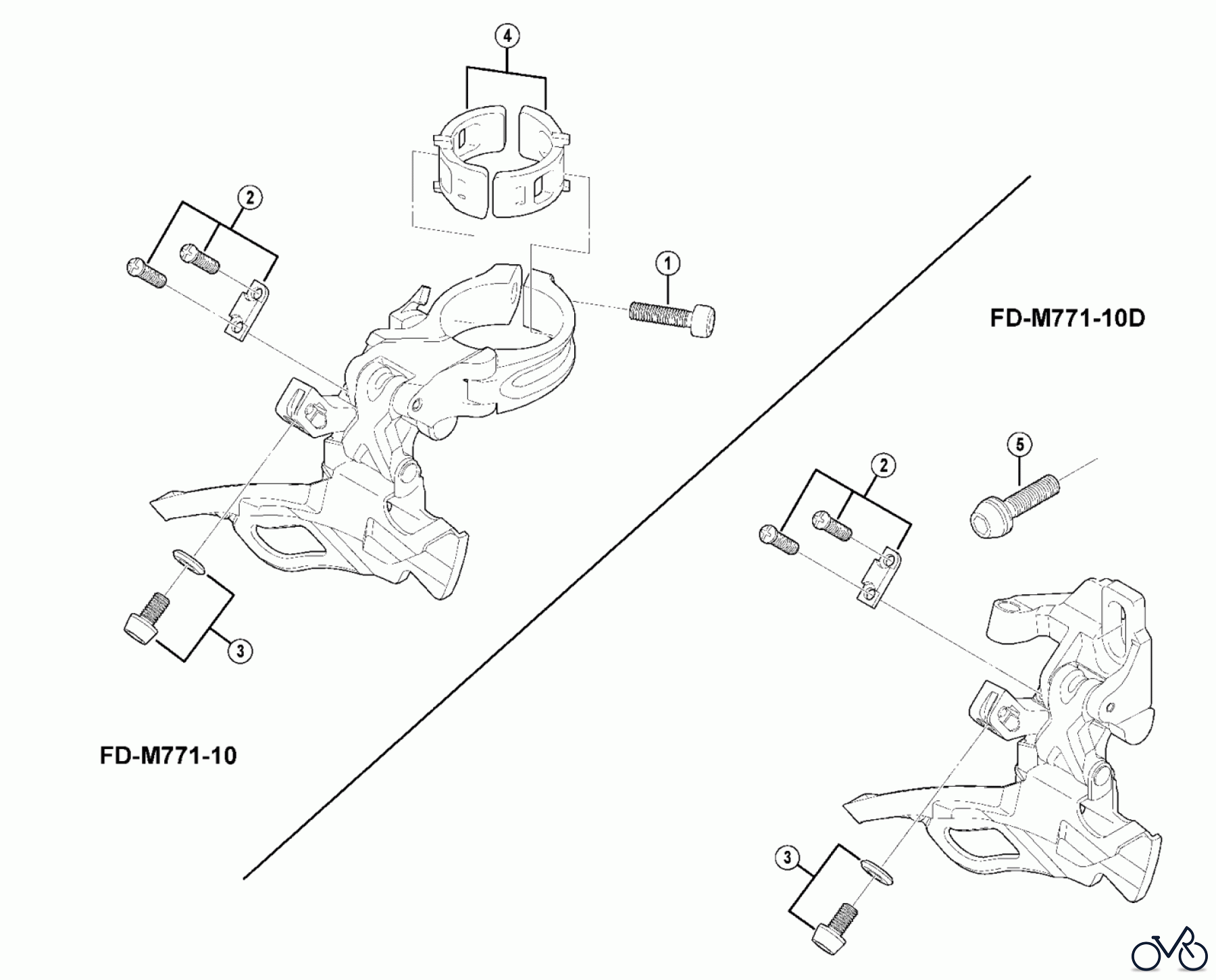  Shimano FD Front Derailleur - Umwerfer FD-M771-10 (-3062) DEORE XT Front Derailleur (10-Speed)