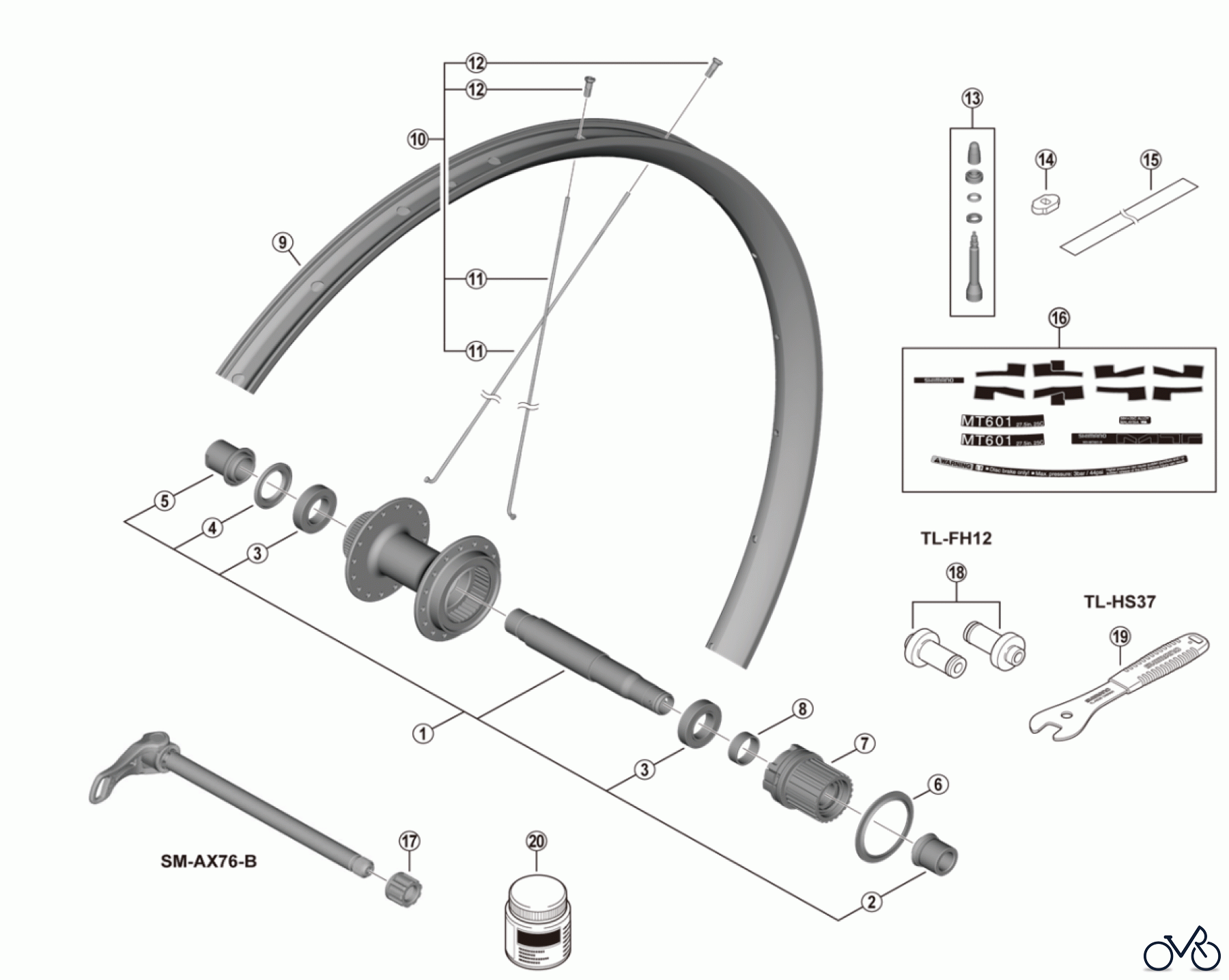 Shimano WH Wheels - Laufräder WH-MT601-TL-R12-B-275 Rear Wheel (12-speed) For Disc Brake