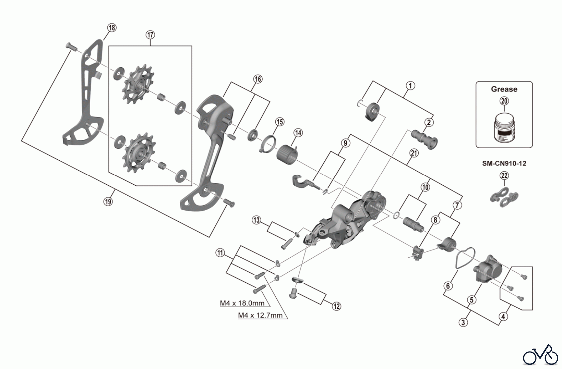  Shimano RD Rear Derailleur - Schaltwerk RD-M7120-SGS SLX Rear Derailleur 12-speed