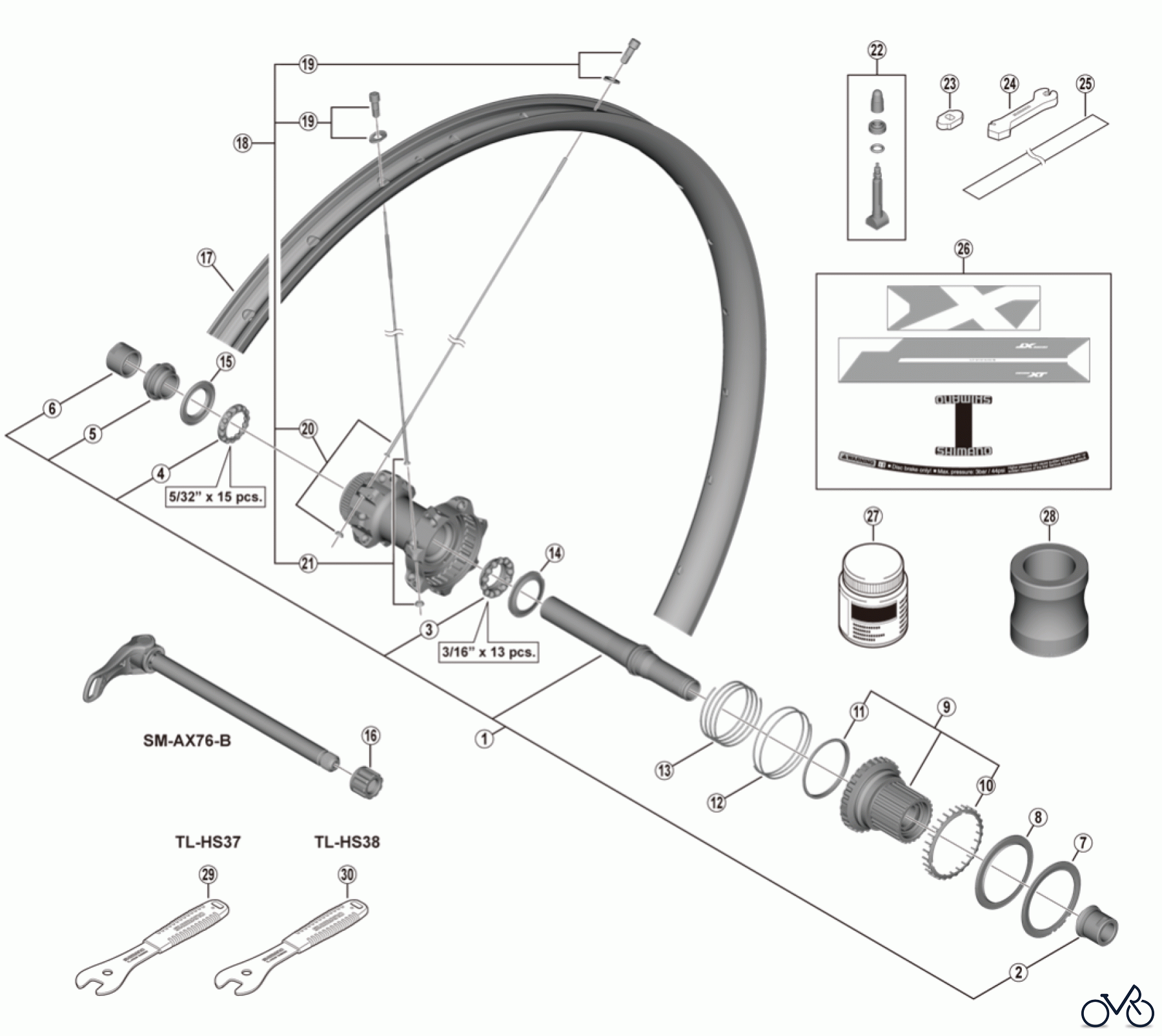 Shimano WH Wheels - Laufräder WH-M8100-TL-R12-B-29-4525C DEORE XT Rear Wheel (MTB 12-speed)