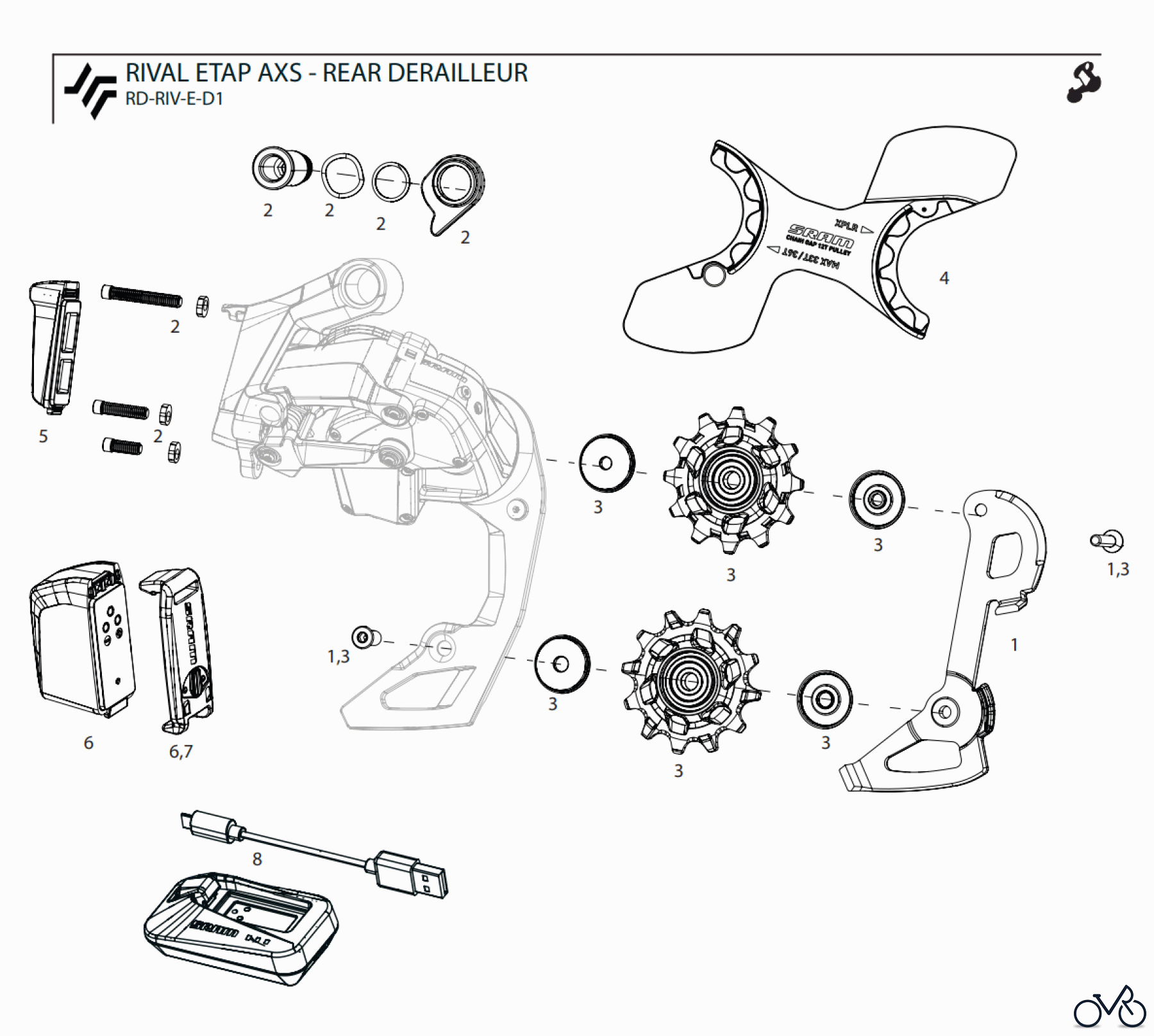  Sram Sram RIVAL ETAP AXS - REAR DERAILLEUR