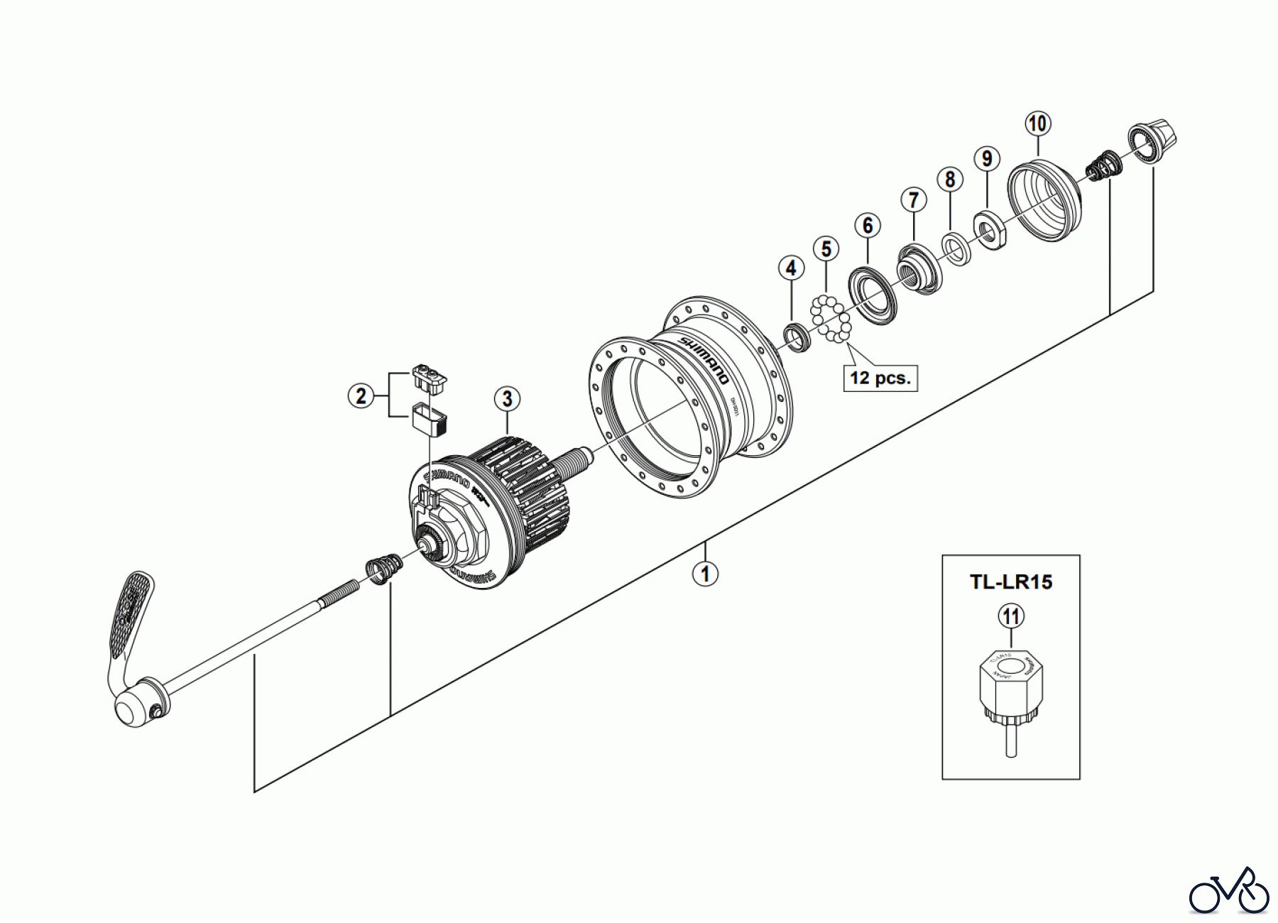  Shimano DH Dynamo Hub - Nabendynamo DH-2D35-QR Hub Dynamo