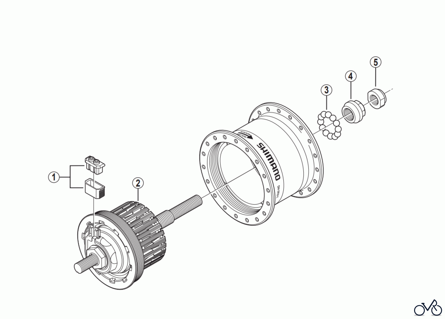 Shimano DH Dynamo Hub - Nabendynamo DH-2R35 Hub Dynamo