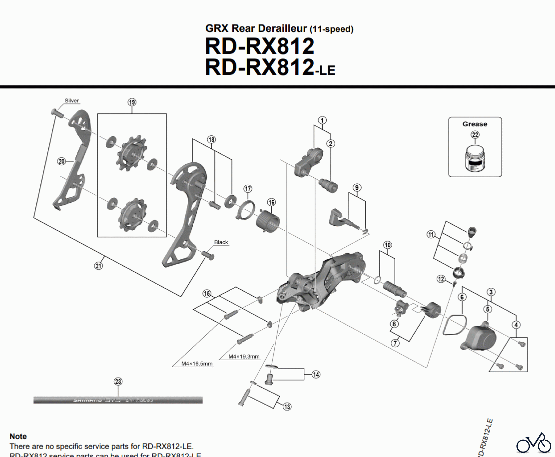  Shimano RD Rear Derailleur - Schaltwerk RD-RX 812-LE