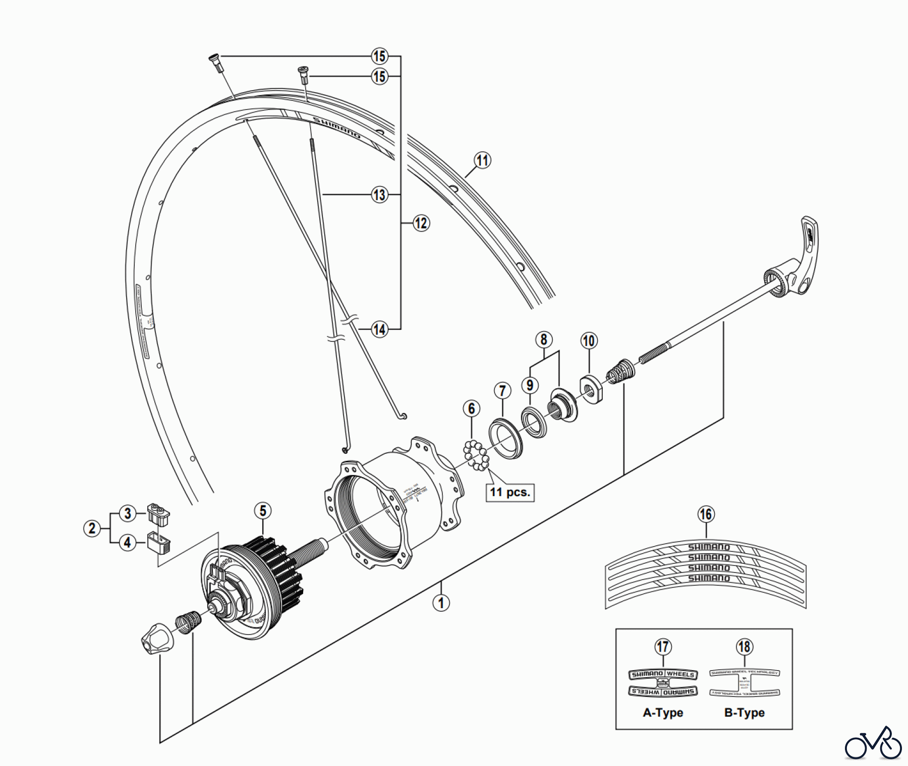 Shimano WH Wheels - Laufräder WH-3N71 6V 3 W