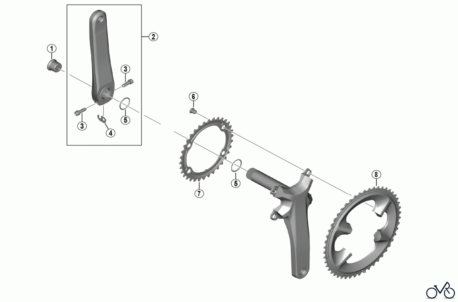  Shimano FC Front Chainwheel - Kurbelsatz, Vorderes Kettenblatt FC-R7100 SHIMANO 105 Crankset