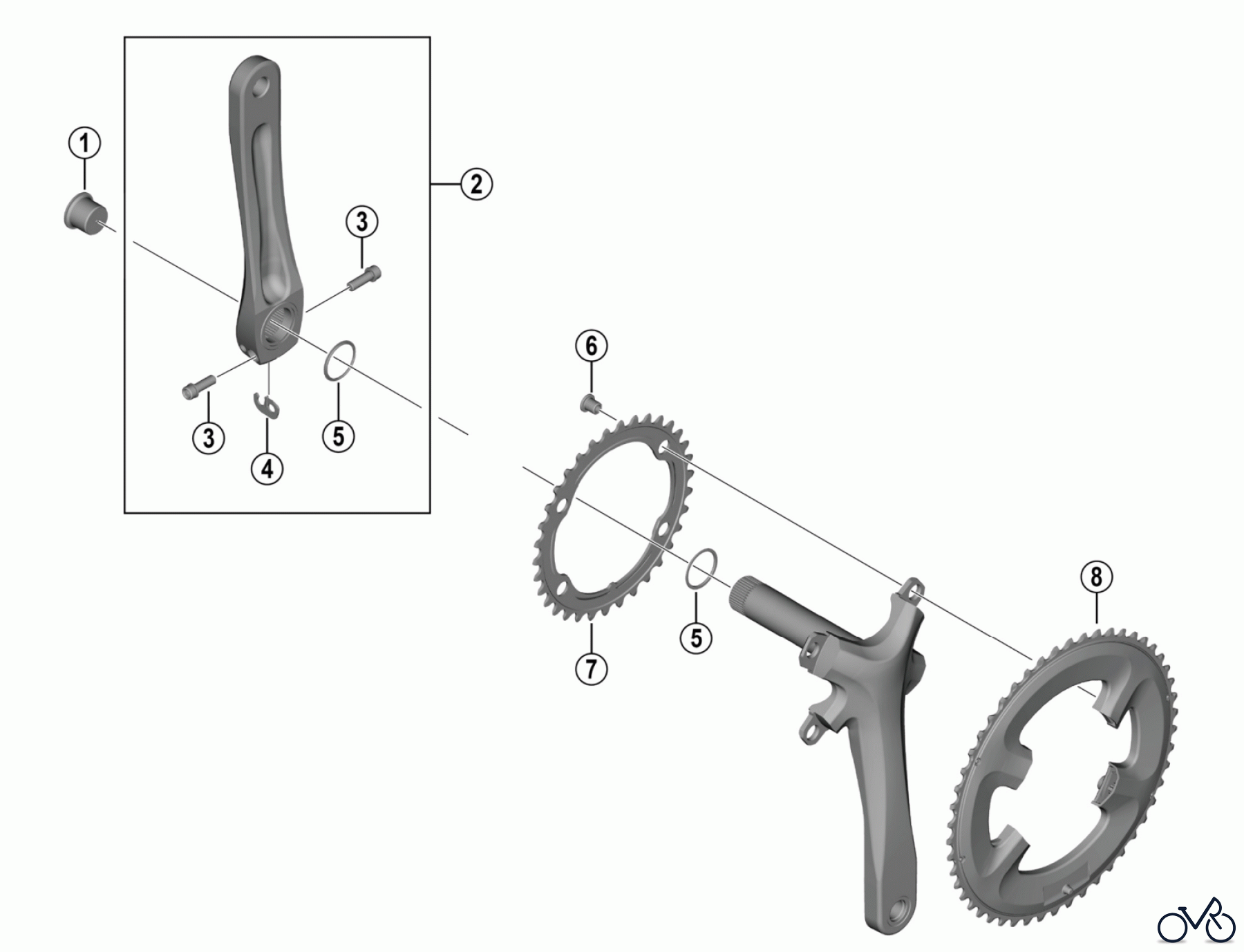  Shimano FC Front Chainwheel - Kurbelsatz, Vorderes Kettenblatt FC-RS520  Crankset
