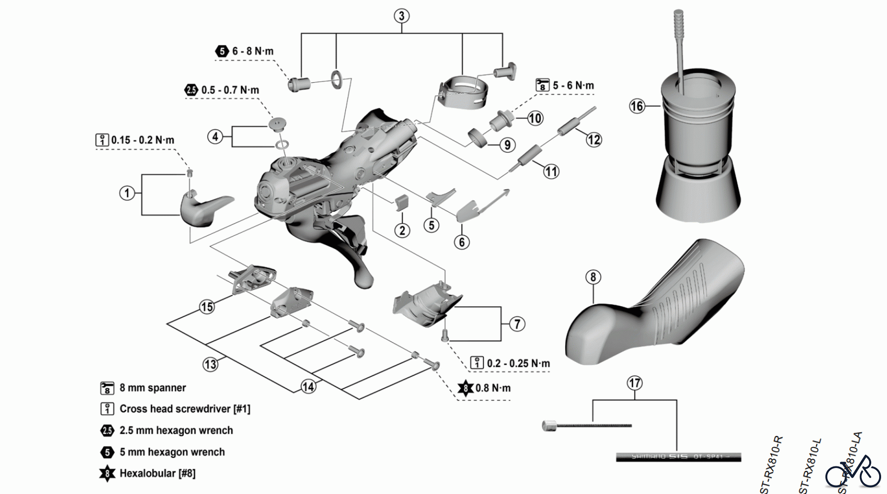 Shimano ST Rapidfire- Schaltbremshebel ST-RX820 GRX Schalt-/Bremshebel (Hydraulische Scheibenbremse)